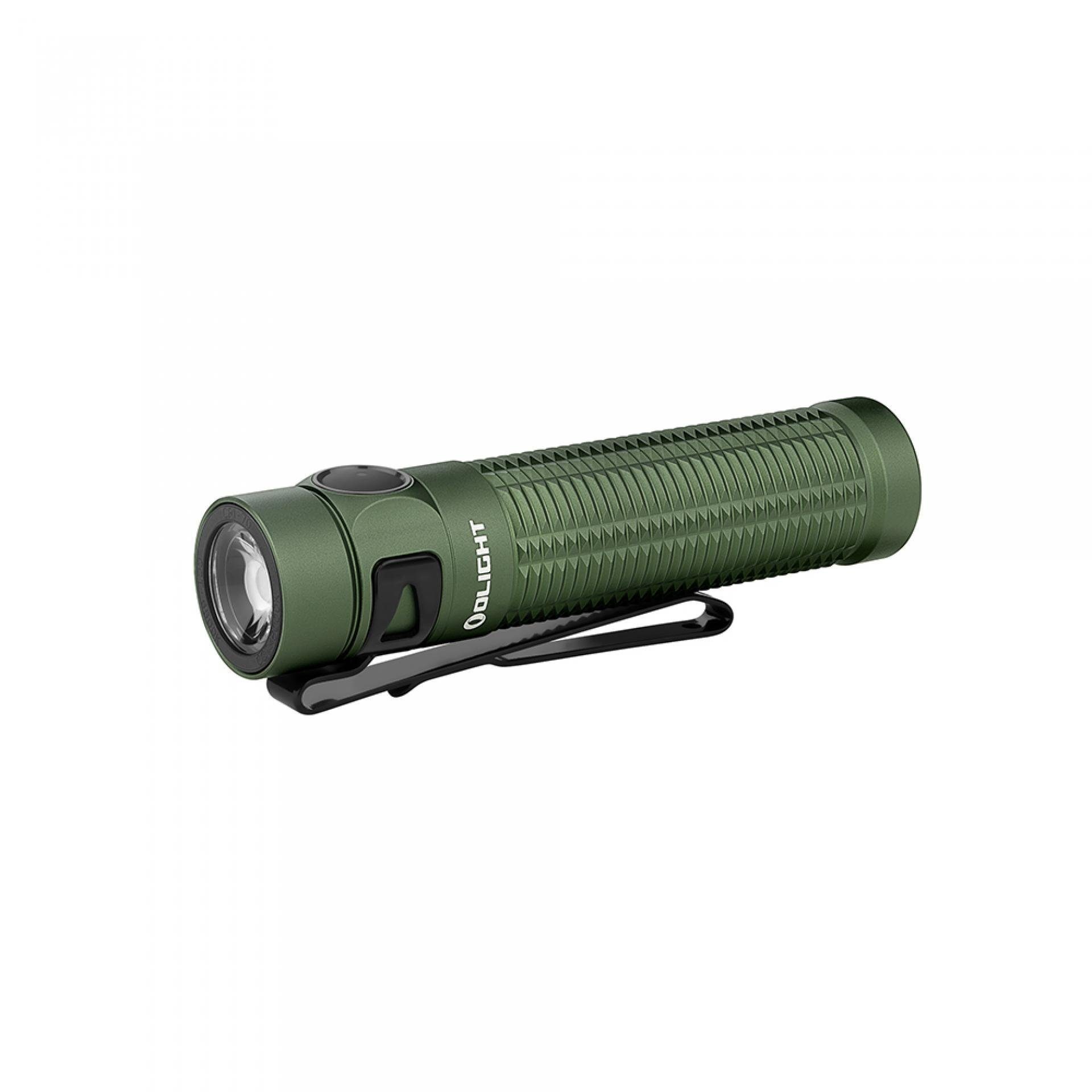 OLIGHT Taschenlampe Baton 3 Pro Kaltweiß LED Taschenlampe, Extrem Hell 1500 Lumen, Extrem Hell 1500 Lumen 175 Meter, USB aufladbar, mit 6 Lichtmodi OD Grün