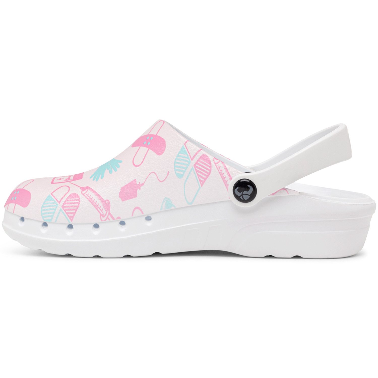 suecos Damen Clogs "ODEN+ PRINT" Medical Pink Sicherheitsschuh