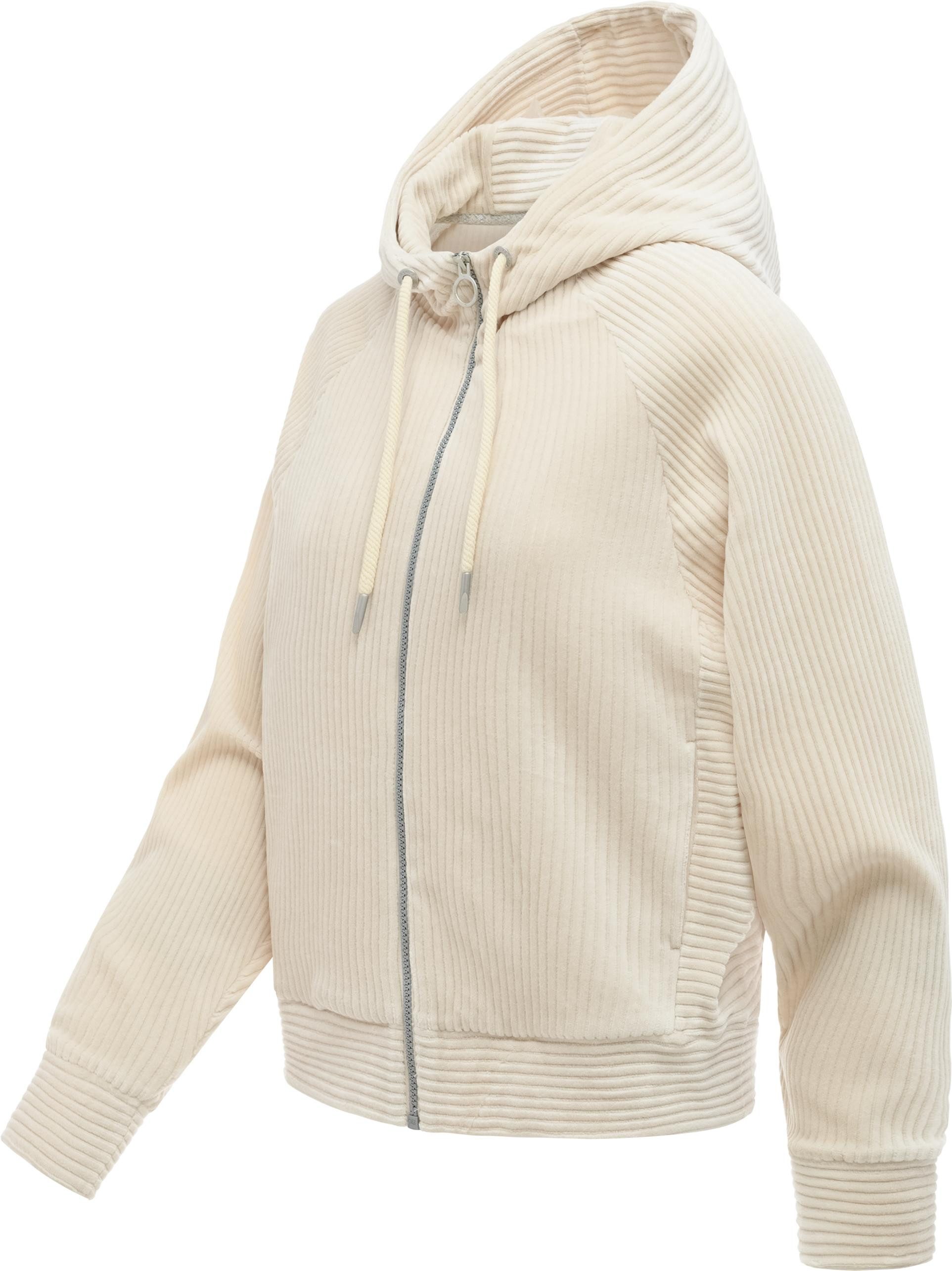 Ragwear Sweatjacke Corduly Cordy Freizeitjacke Zip-Hoodie aus weichem Kord in Samt-Haptik – Bild 2 von 4
