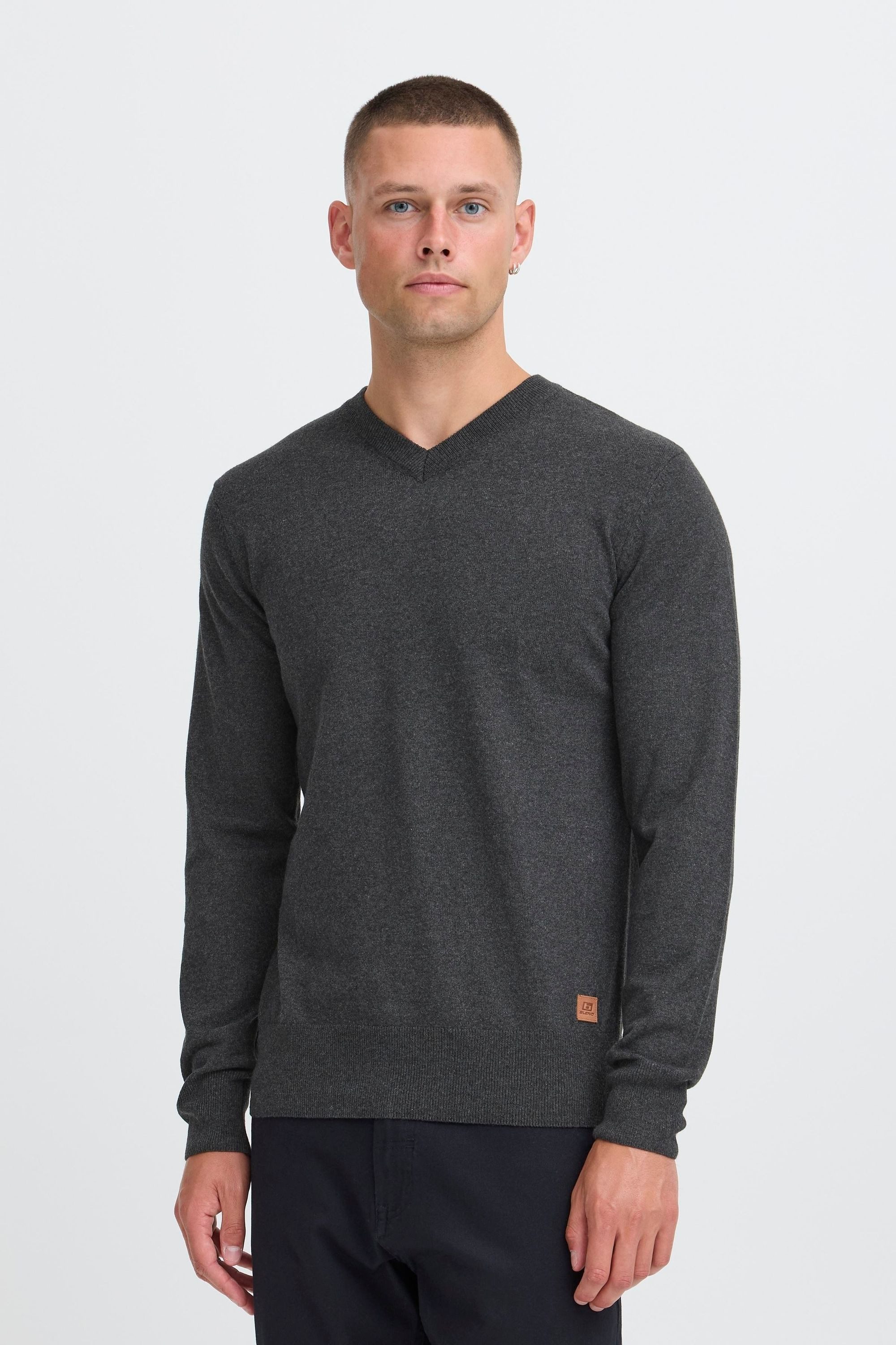 Blend V-Ausschnitt-Pullover BHFibi Stilvoller Strickpullover