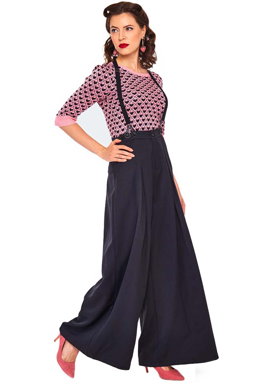 Voodoo Vixen Marlene-Hose Shelley Schwarz Vintage günstig online kaufen