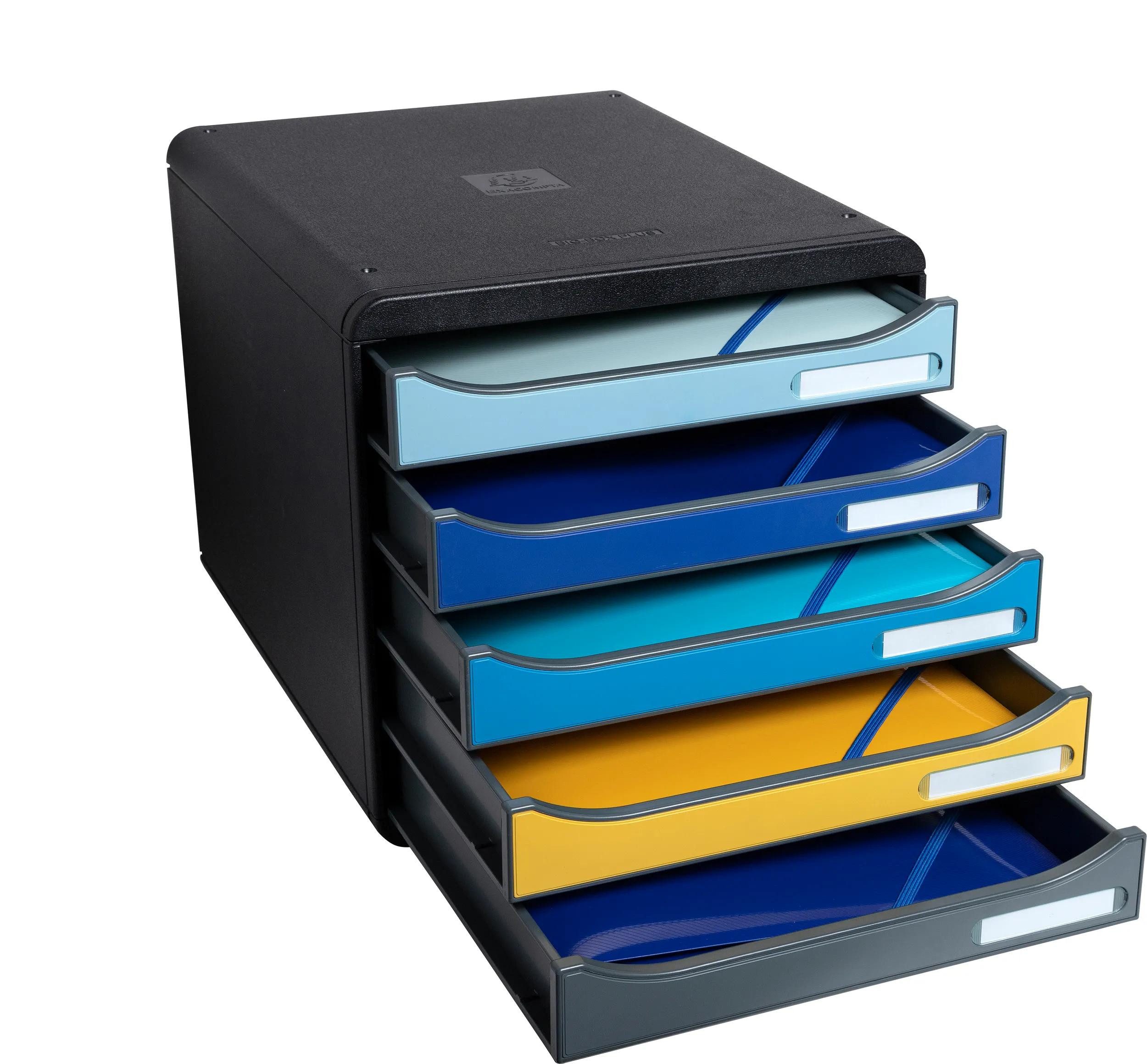 EXACOMPTA Schubladenbox Schubladenbox Big Box Plus 5 offene Schubladen sortiert 3094202D, Boxen stappelbar