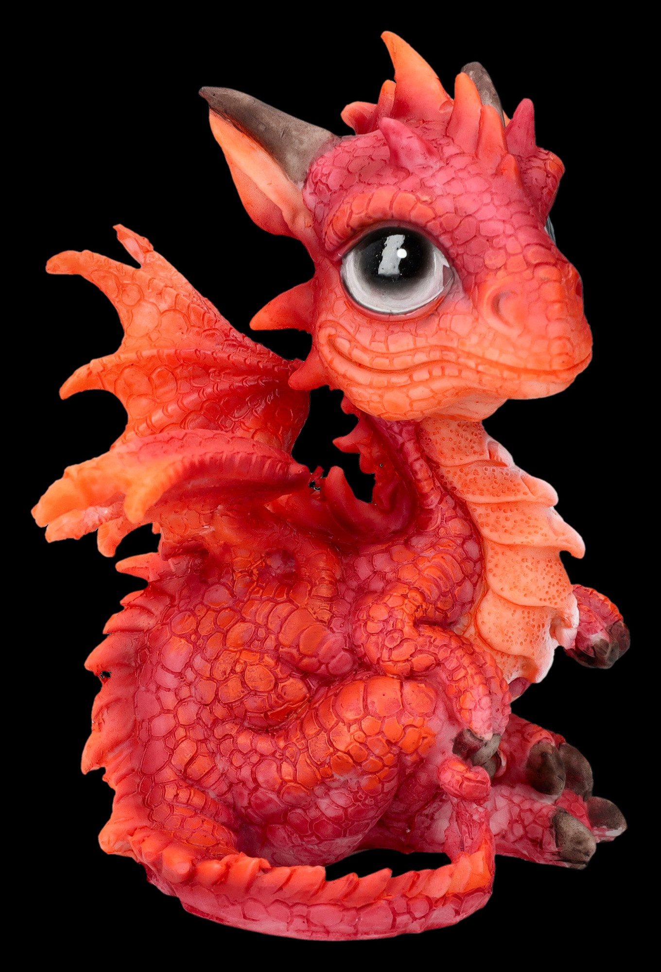 Figuren Shop GmbH Fantasy-Figur Drachenfigur Baby rot - Fire Dragonling - Dekoration Drache Dekofigur