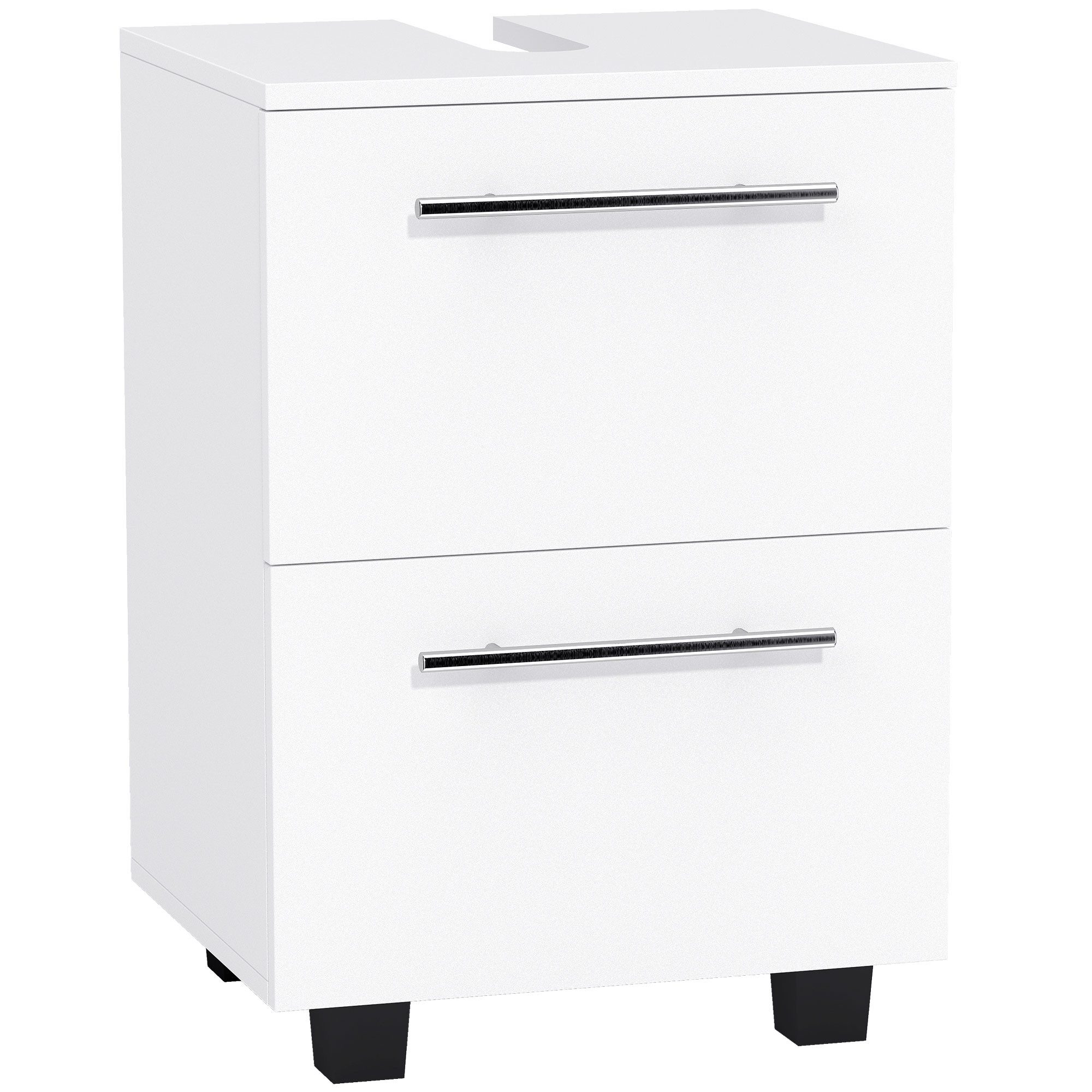 HOMCOM Waschbeckenunterschrank Unterschrank mit Schrankfach Schublade Badschrank für Badezimmer (mit Schublade und Einzeltür, 1-St., für wandmontiertes Waschbec – Bild 2 von 5