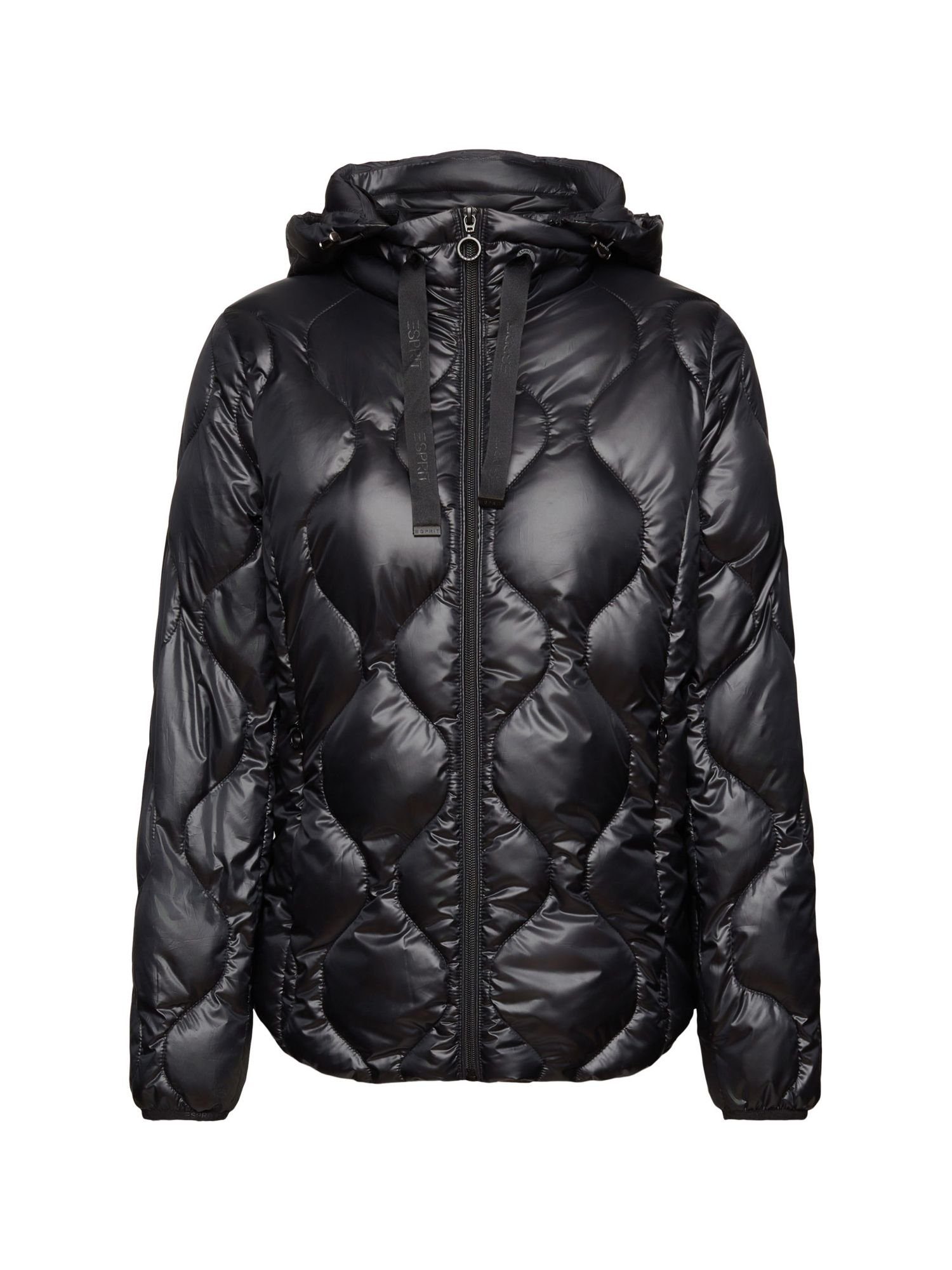 Esprit Steppjacke Gesteppte Puffer Jacket mit Kapuze BLACK