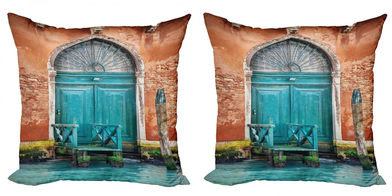 Kissenbezüge Modern Venedig Digitaldruck, (2 Gebäudetür Accent Abakuhaus Stück), Doppelseitiger