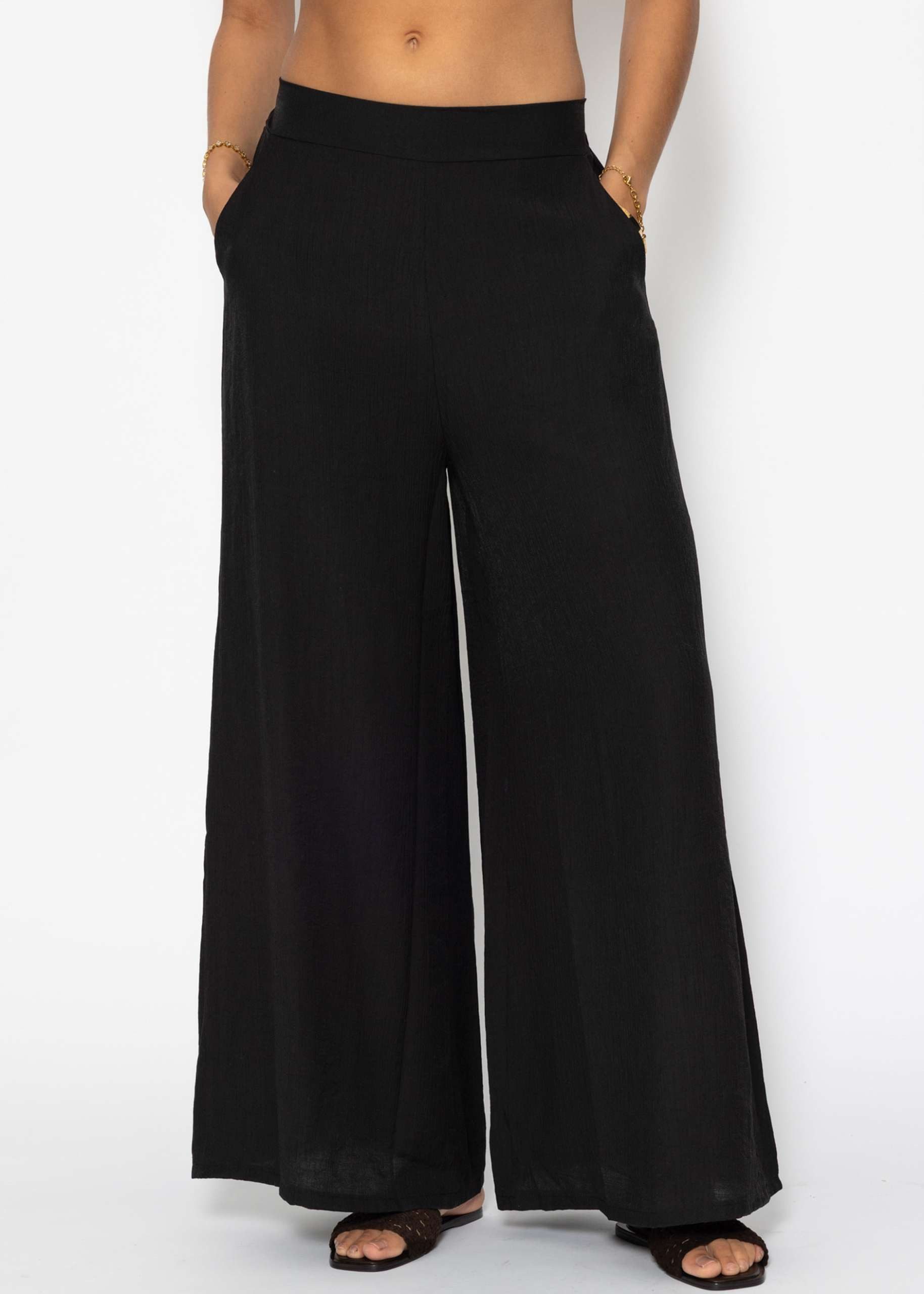 SASSYCLASSY Stoffhose Leinenhose Damen mit geradem Bein Highwaist Hose aus günstig online kaufen