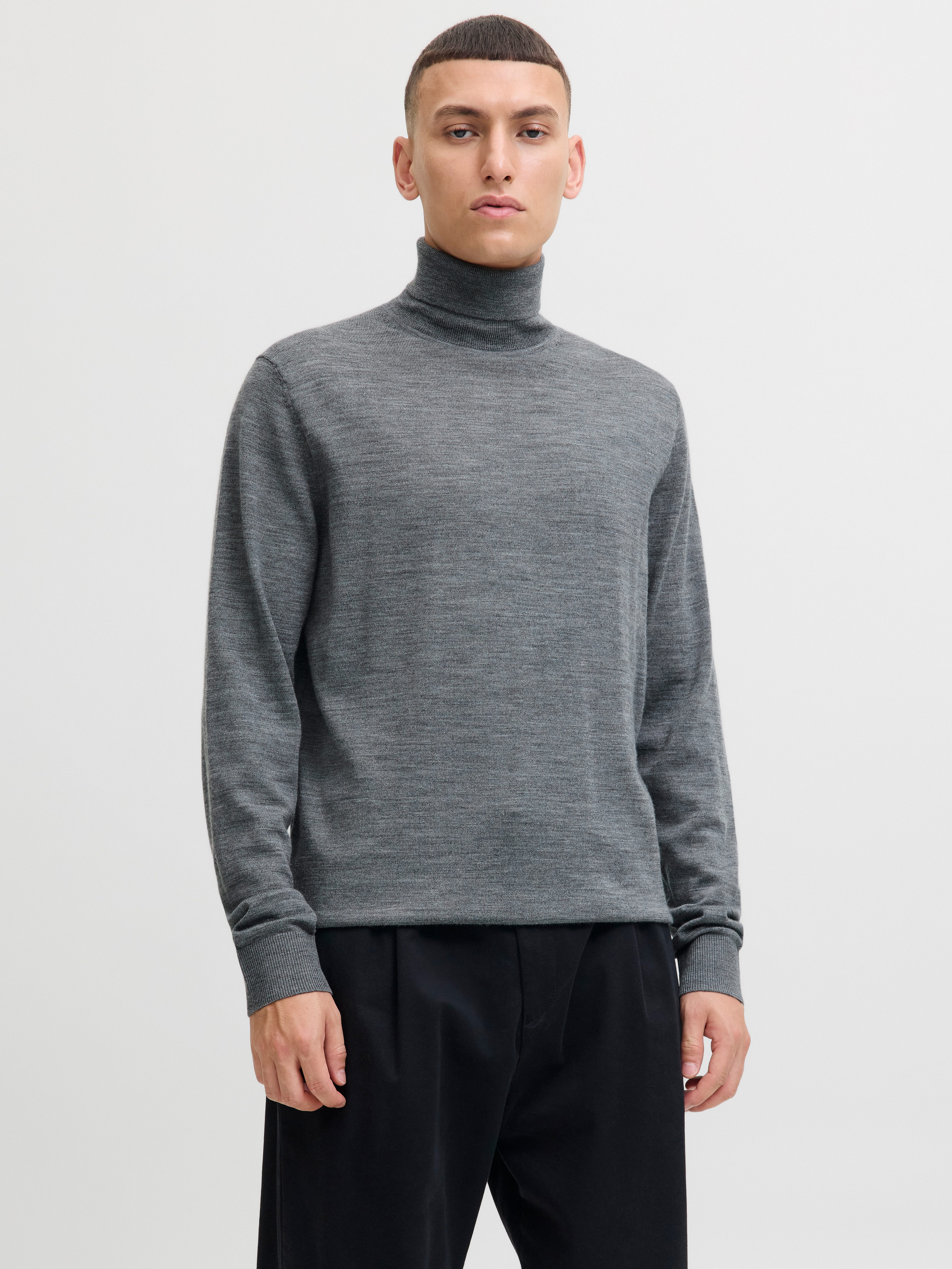 Jack & Jones Rollkragenpullover JPRBLAMERINO KNIT ROLL NECK Wolle, regular fit