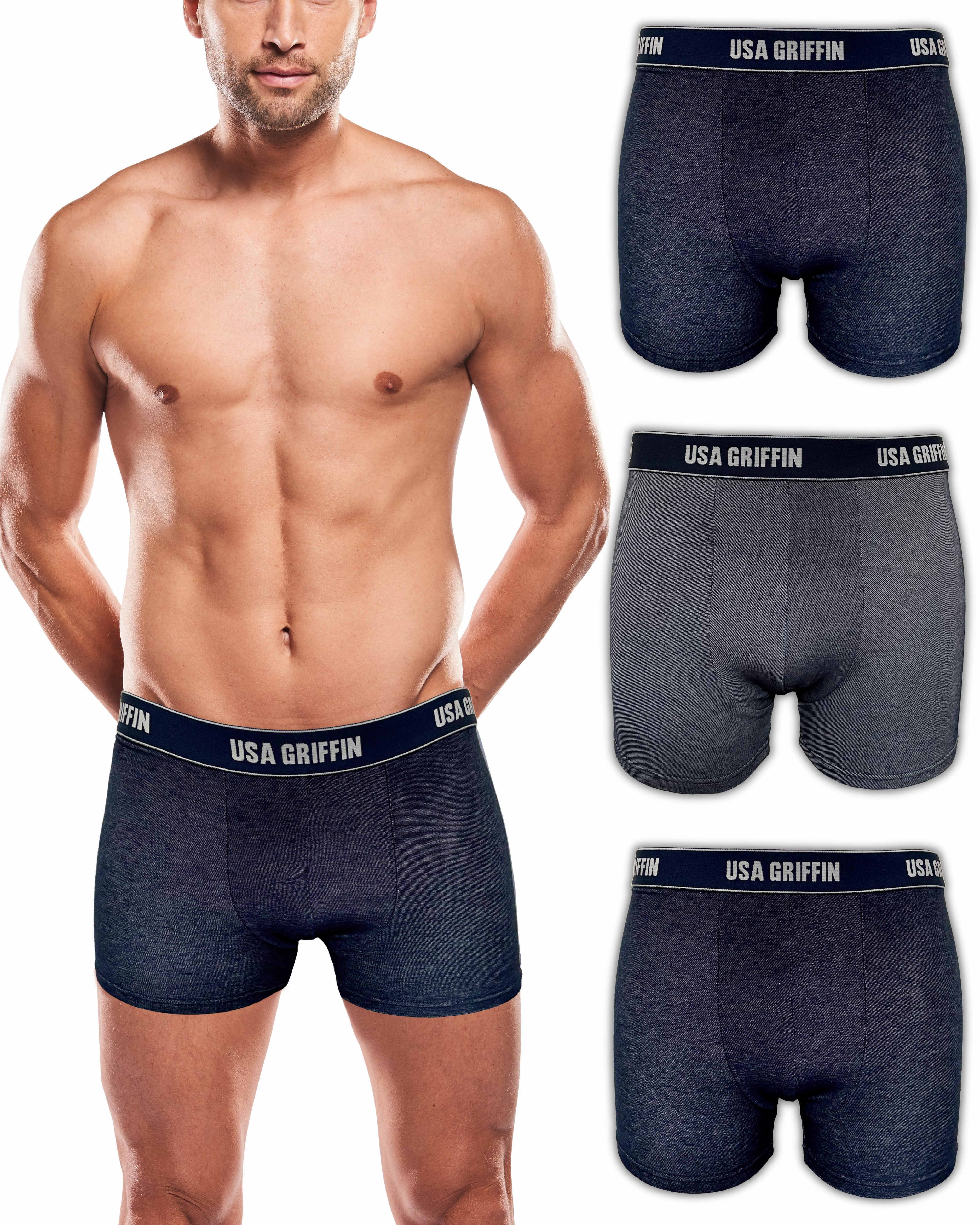 USA Griffin Boxershorts Herren Unterhosen (SET, 3er Pack) Stretchmaterial günstig online kaufen