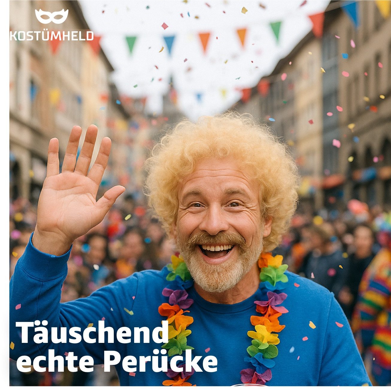 TK Gruppe Kostüm Afro Perücke – Voluminöse Lockenperücke für Fasching, Karneval