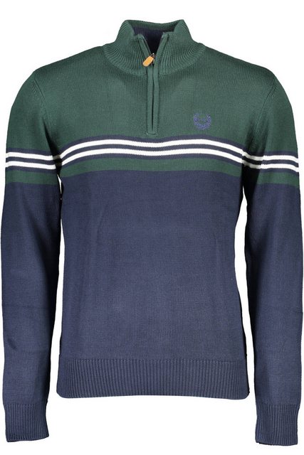 GIAN MARCO VENTURI Strickpullover Herren Langarmshirt Blau mit Reißverschlu günstig online kaufen