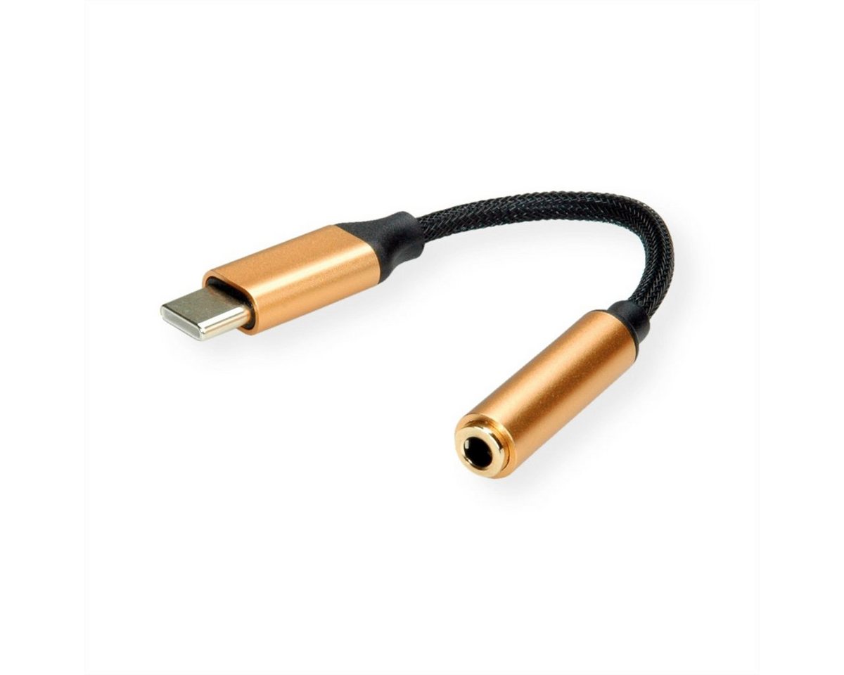 ROLINE GOLD Adapter USB Typ C - 3,5mm Audio, ST/BU Audio- & Video-Adapter USB Typ C (USB-C) Männlich (Stecker) zu Klinke 3,5 mm, 3-polig Stereo (Mini-Klinke) Weiblich (Buchse), 13.0 cm