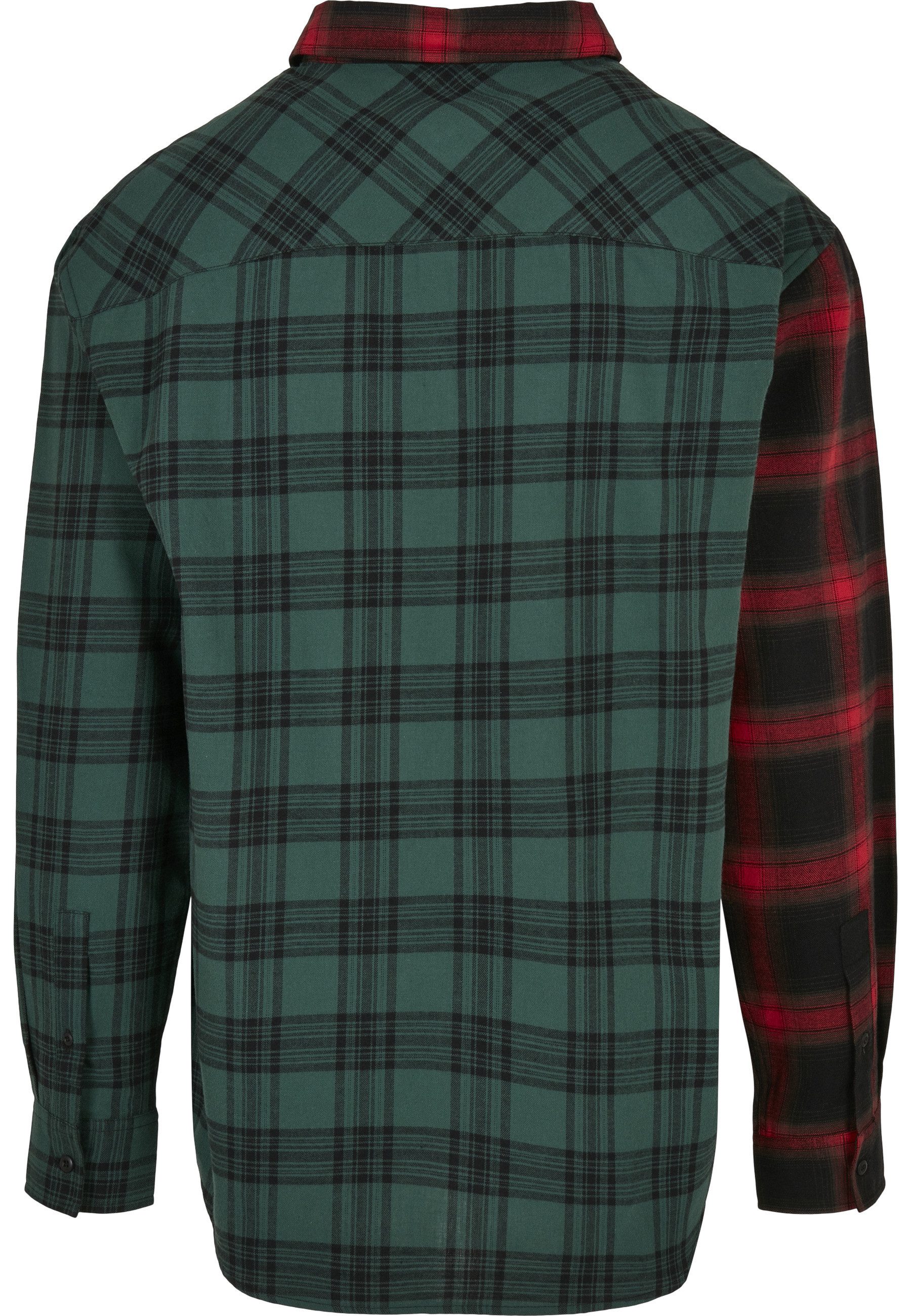 URBAN CLASSICS Langarm-Poloshirt Urban Classics Herren Oversized Mix Check Shirt (1-tlg)