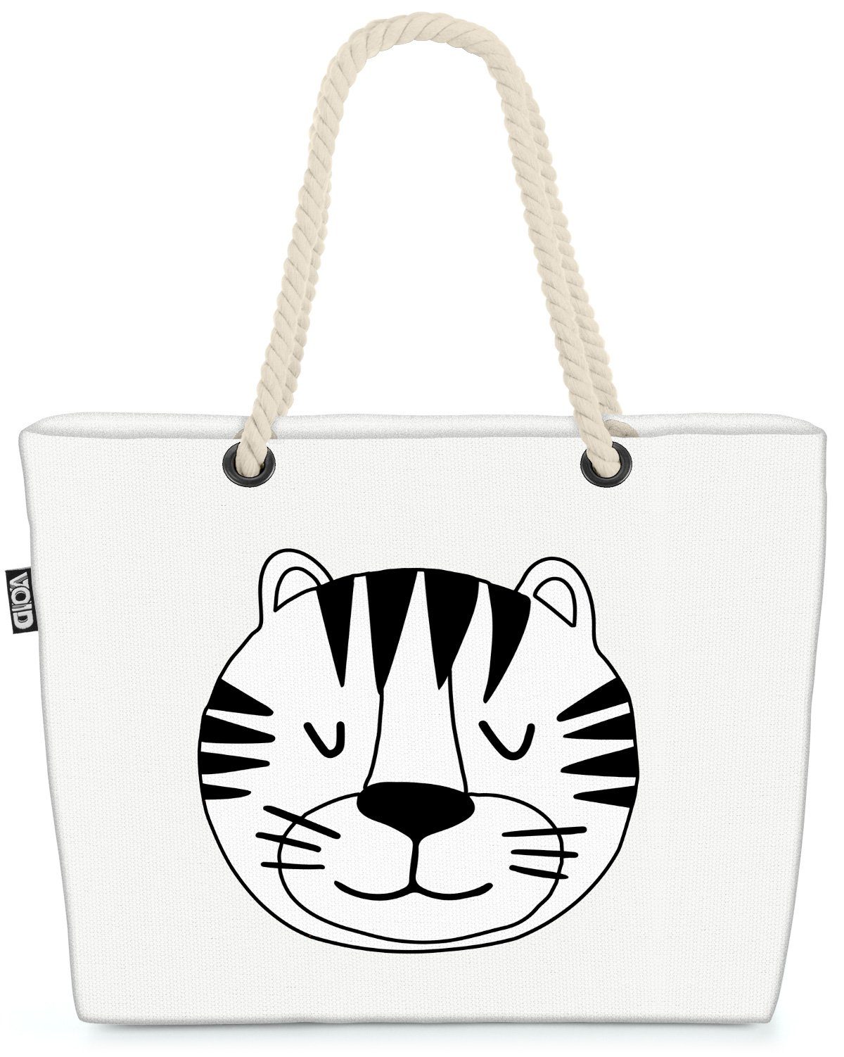 Comic Cartoon Raubkatze Tiger Comic Strandtasche Cartoon (1-tlg), Raubtier Katze Tiger VOID Urwa