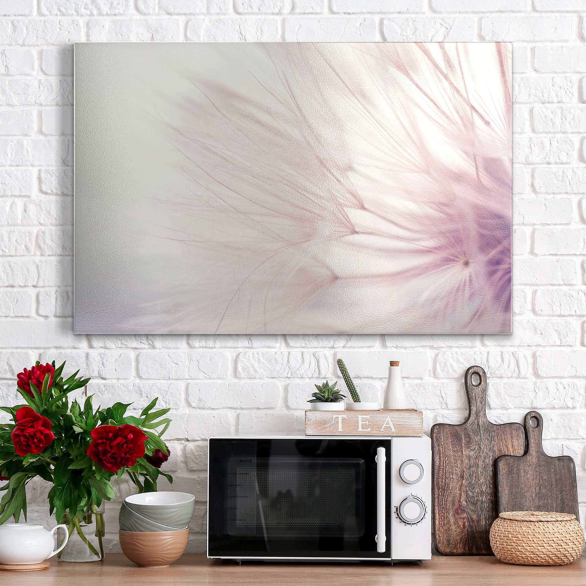 DEQORI Magnettafel 'Zarte Pusteblume', Metall Whiteboard für alle Magnete, Magnetboard magnetisch