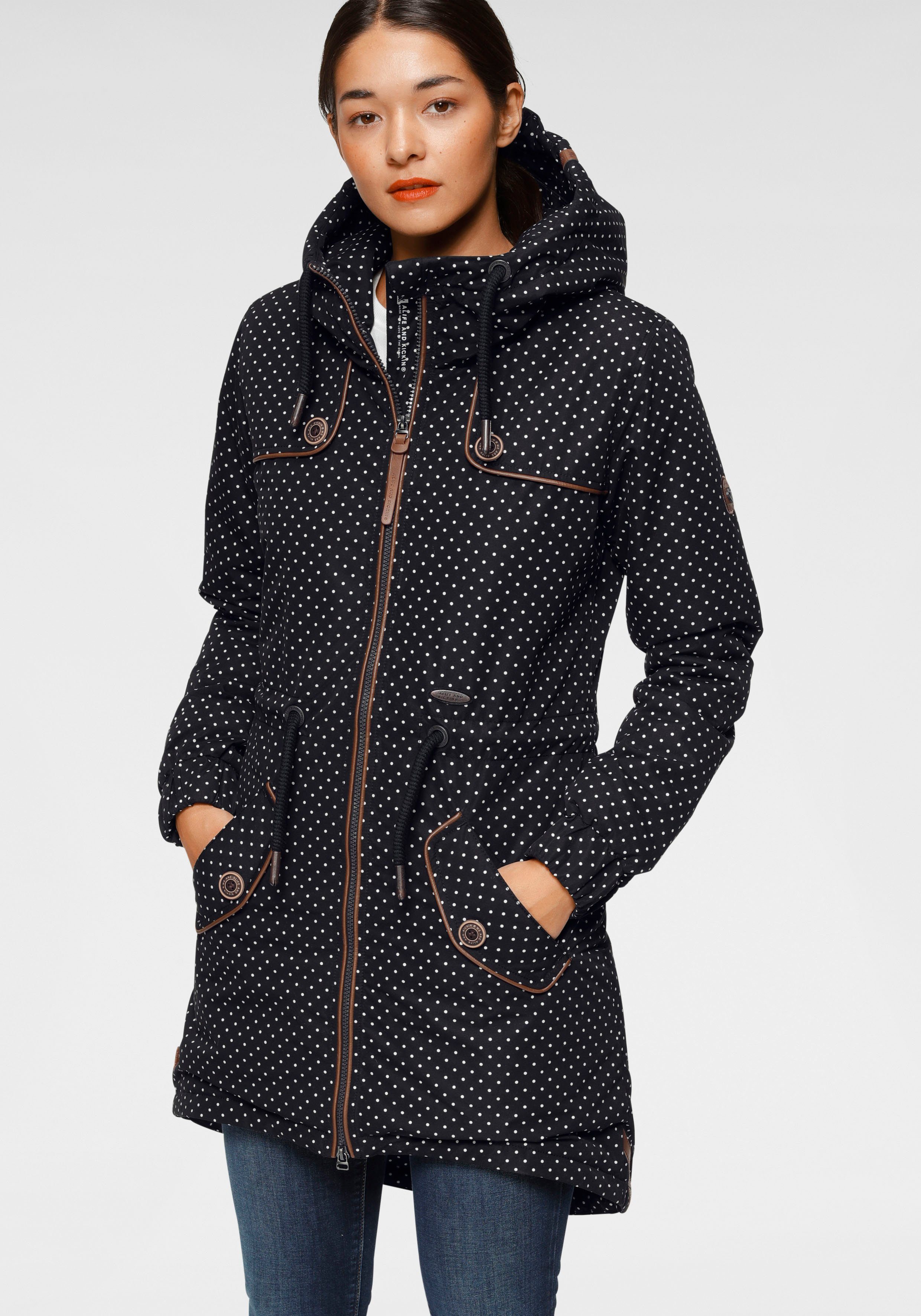 Alife & Kickin Outdoorjacke »CharlotteAK« langer Parka mit großen