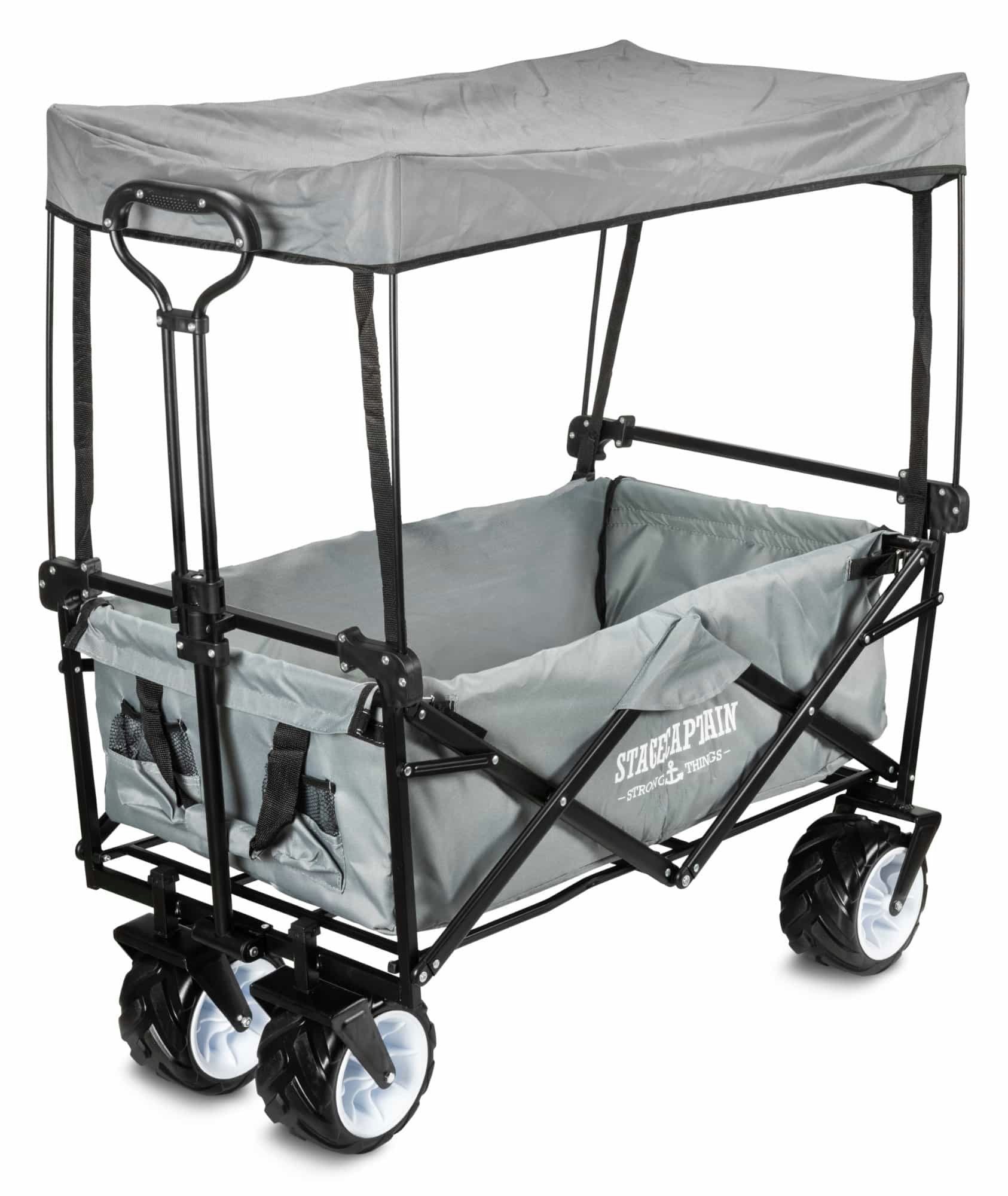 Bollerwagen Bollycart-907D GY Bollerwagen faltbar mit Dach 80kg
