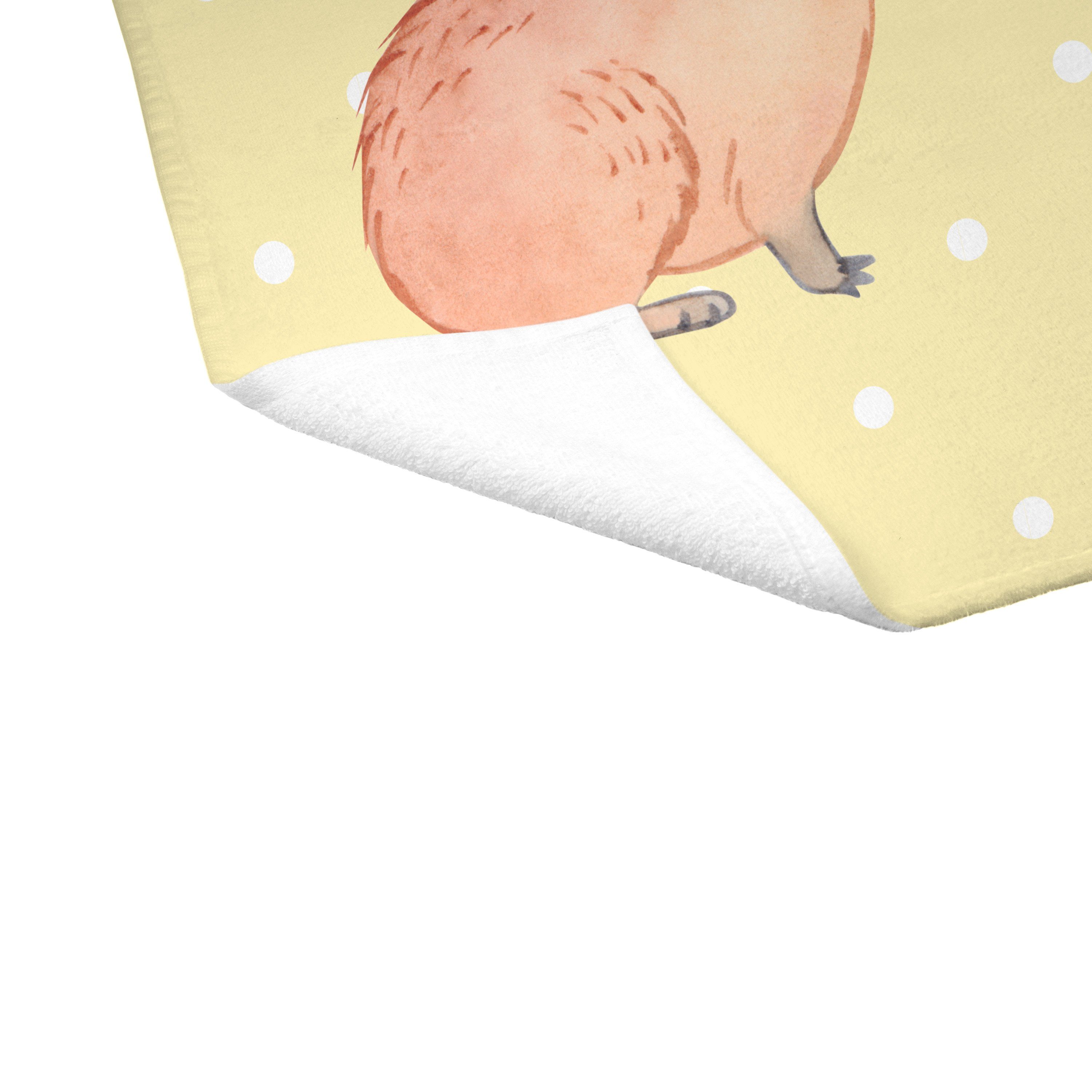 Mr. & Mrs. Panda Blume Handtuch Geschenk, - (1-St) Sport Pastell Handtuch, Gelb Capybara Reisehandtu, 