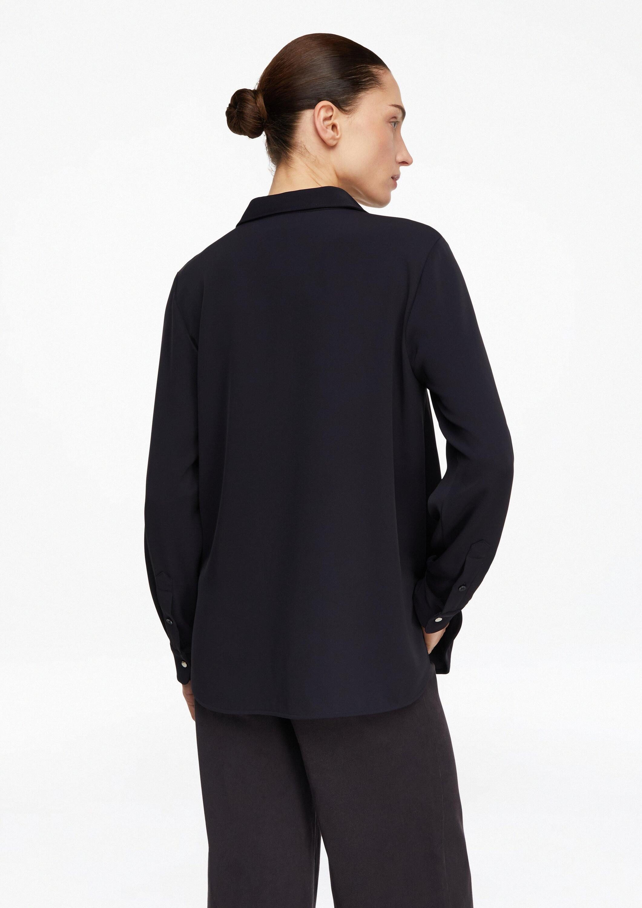 comma Langarmbluse Bluse Fließende Hemdbluse