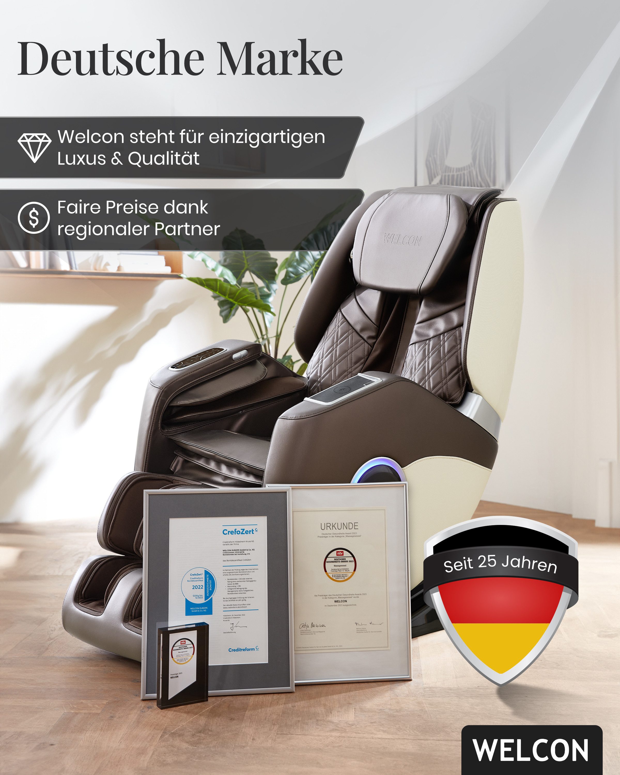 WELCON Massagesessel Massagesessel EASYRELAXX PLUS, Heizung, Ganzkörpermassage, mit Relaxfunktion