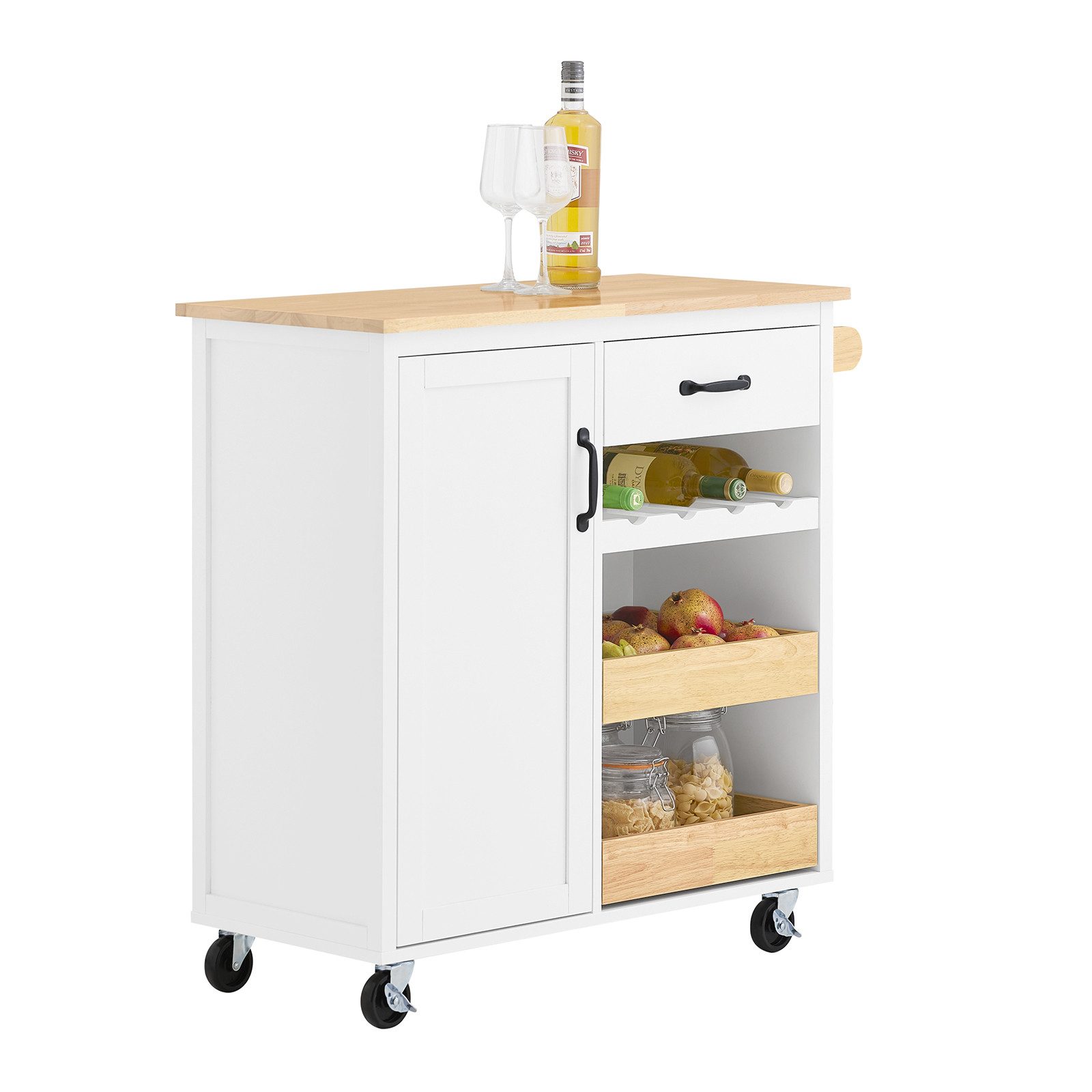 SoBuy Servierwagen FKW131, Küchenwagen mit Rollen, günstig online kaufen