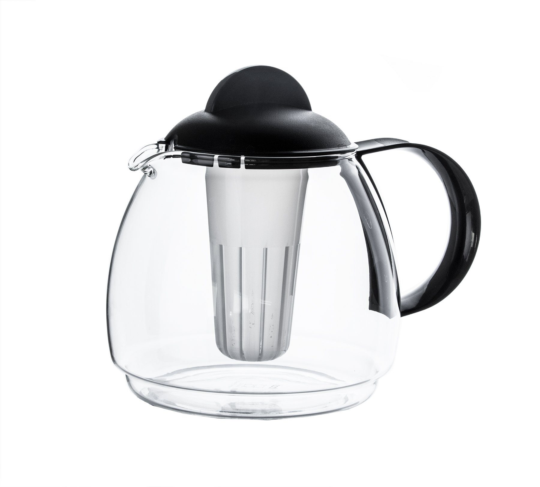 Boral Kanne aus Glas 1,8L groß mit Teesieb Filter Siebeinsatz Mikrowellenkanne, 1.8 l, (Set, 3-St., Kanne + Teesieb + Deckel), Boral Glas, Spülmaschinen Fest, Lebensmittelecht.