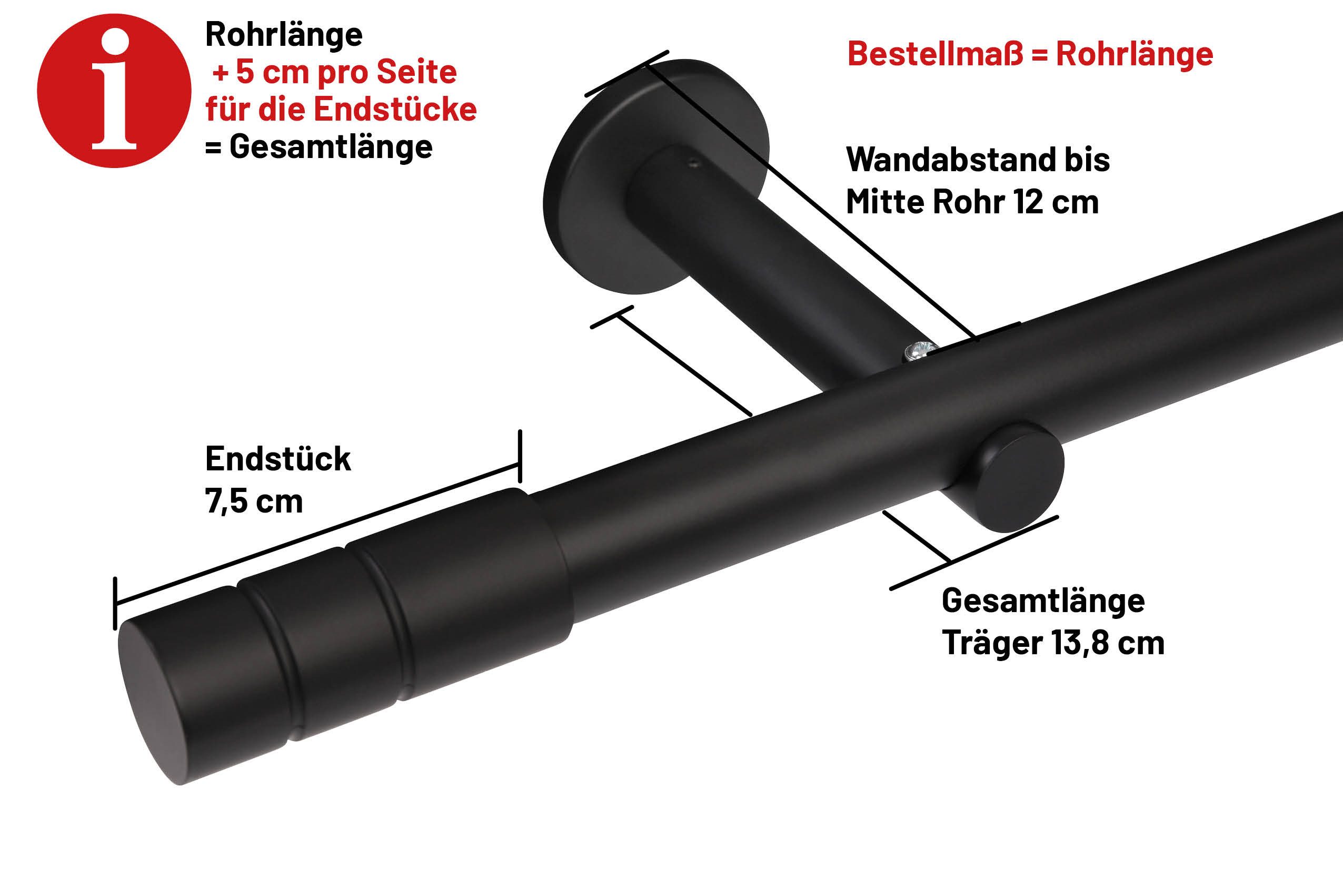 Deco-Raum Gardinenstange Zylinder, Ø 25 mm, 1-läufig, Wunschmaßlänge, kürzb günstig online kaufen