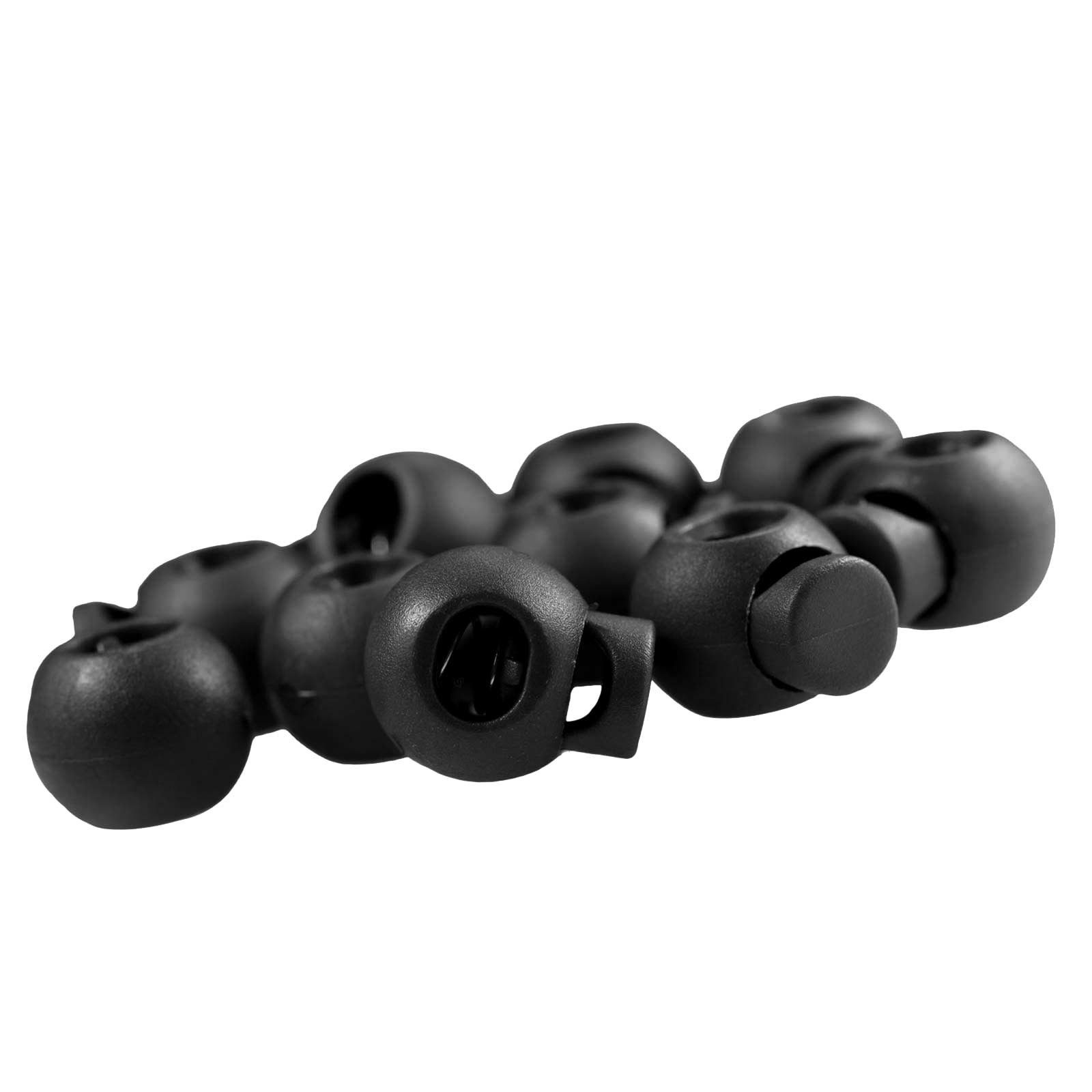 maDDma 10 Einloch-Kordelstopper rund 15x19mm, Durchzug 4x5,5mm Gurtstecker