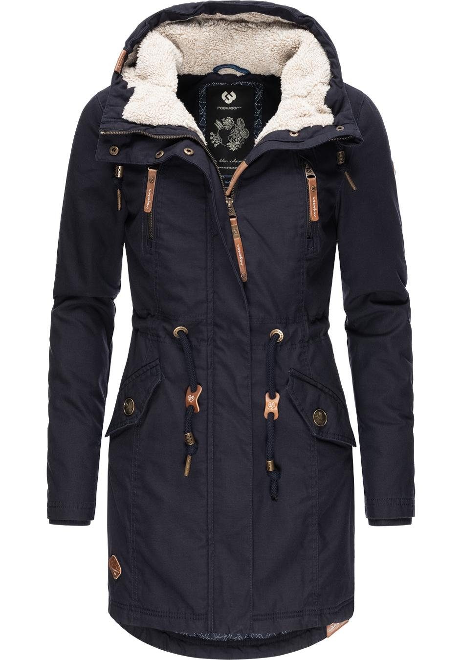 Ragwear Wintermantel Elsie II Intl. sportlicher Winterparka mit Teddy-Futter,  Hochwertig gearbeiteter Winter Allrounder mit vielen Details