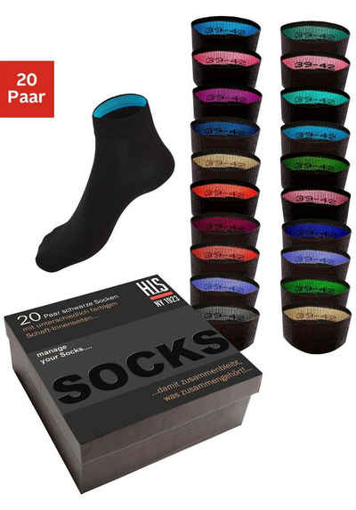 H.I.S Kurzsocken (Box, 20-Paar) in praktischer Geschenkbox