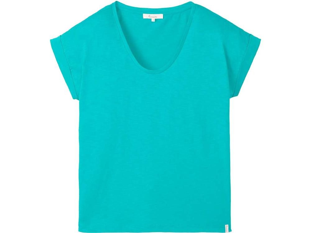 Tranquillo T-Shirt tranquillo Bio-Damen-T-Shirt mit Roll-Up-Ärmel