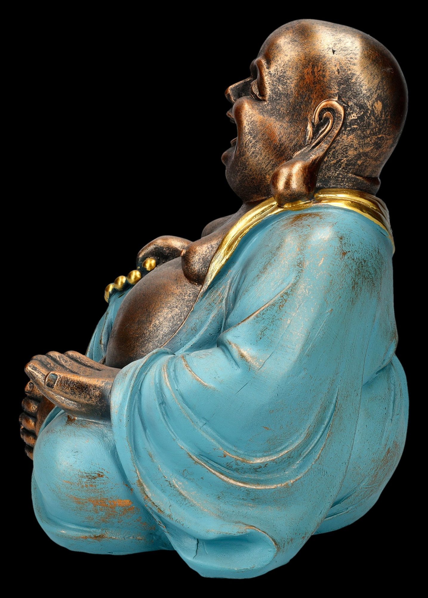 Figuren Shop GmbH Dekofigur Happy Buddha Figur - Mint grün - Mythologie Dekoration Dekofigur Deko