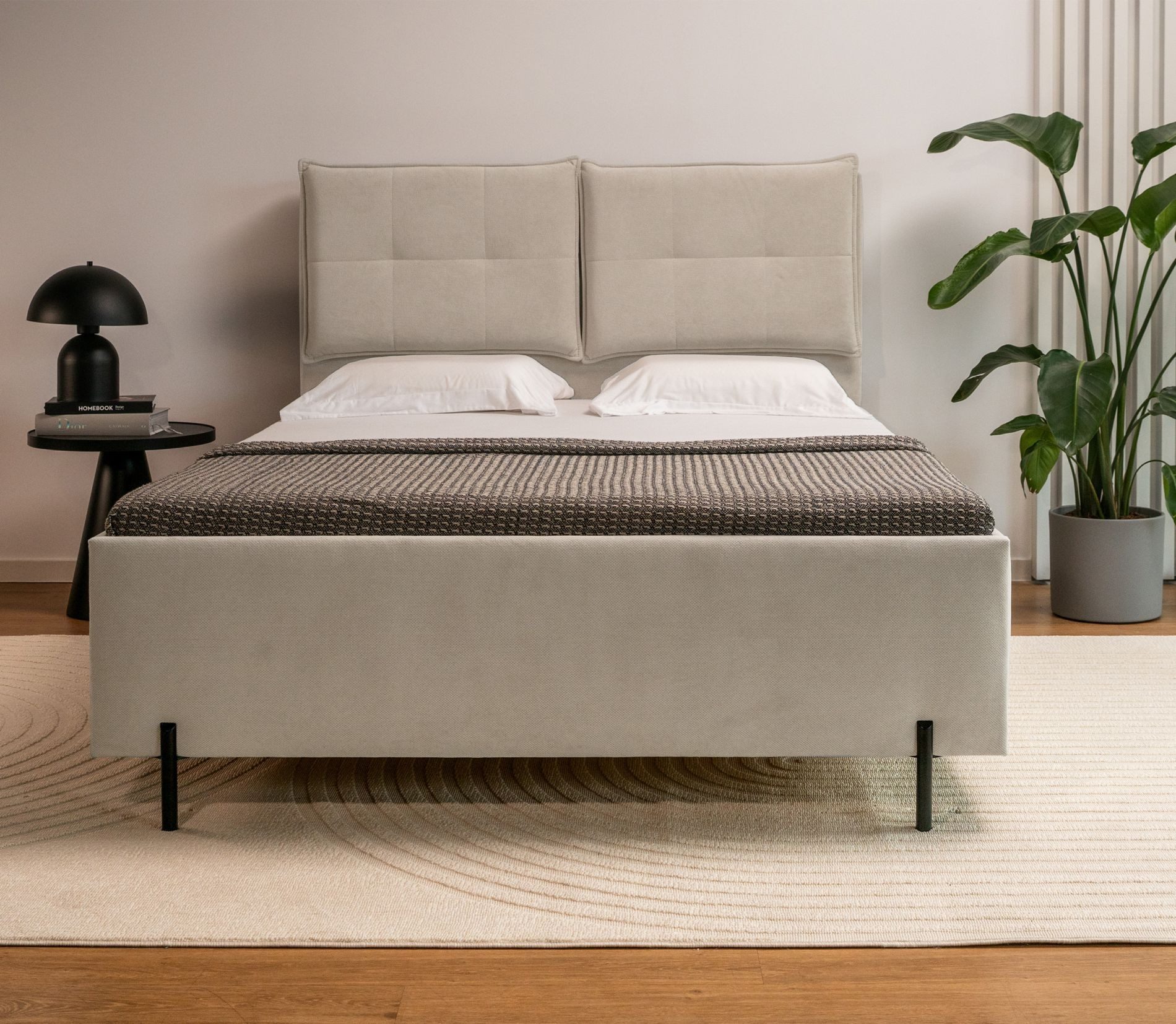 Selsey Polsterbett BELLEO, klappbare Rückenkissen, großer Bettkasten, Lattenrost, Chenille-Bezug