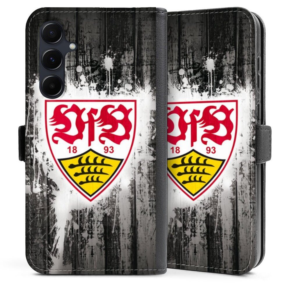 DeinDesign Handyhülle VfB Stuttgart Offizielles Lizenzprodukt VfB Stuttgart Splash, Samsung Galaxy A35 5G Hülle Handy Flip Case Wallet Cover