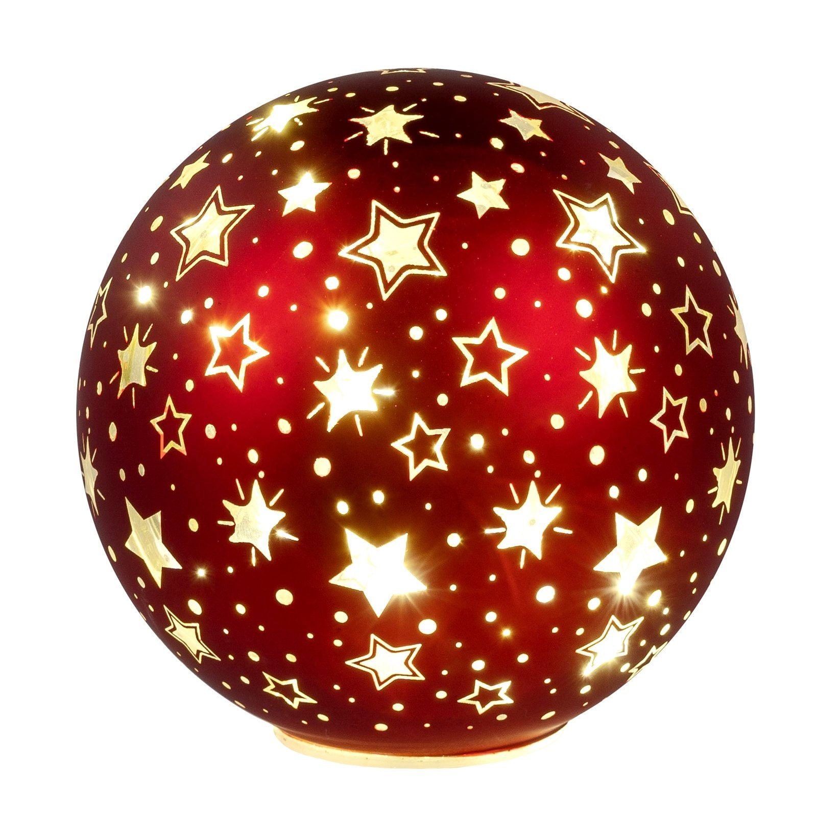 formano Dekofigur Deko Kugel Bordeaux Sterne (1 St., 1 Dekokugel)