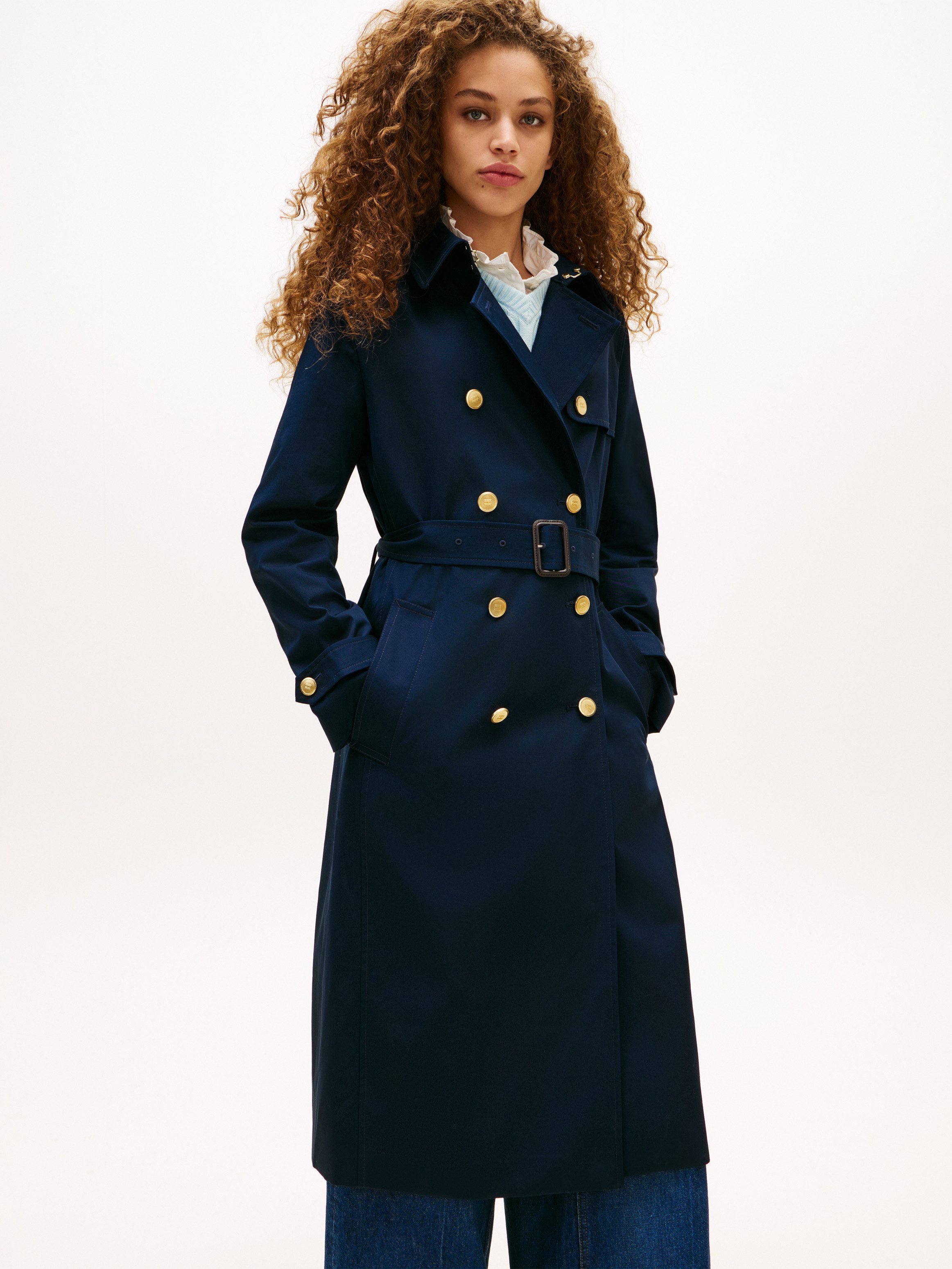 Tommy Hilfiger Trenchcoat SLIM COTTON MIDI TRENCH