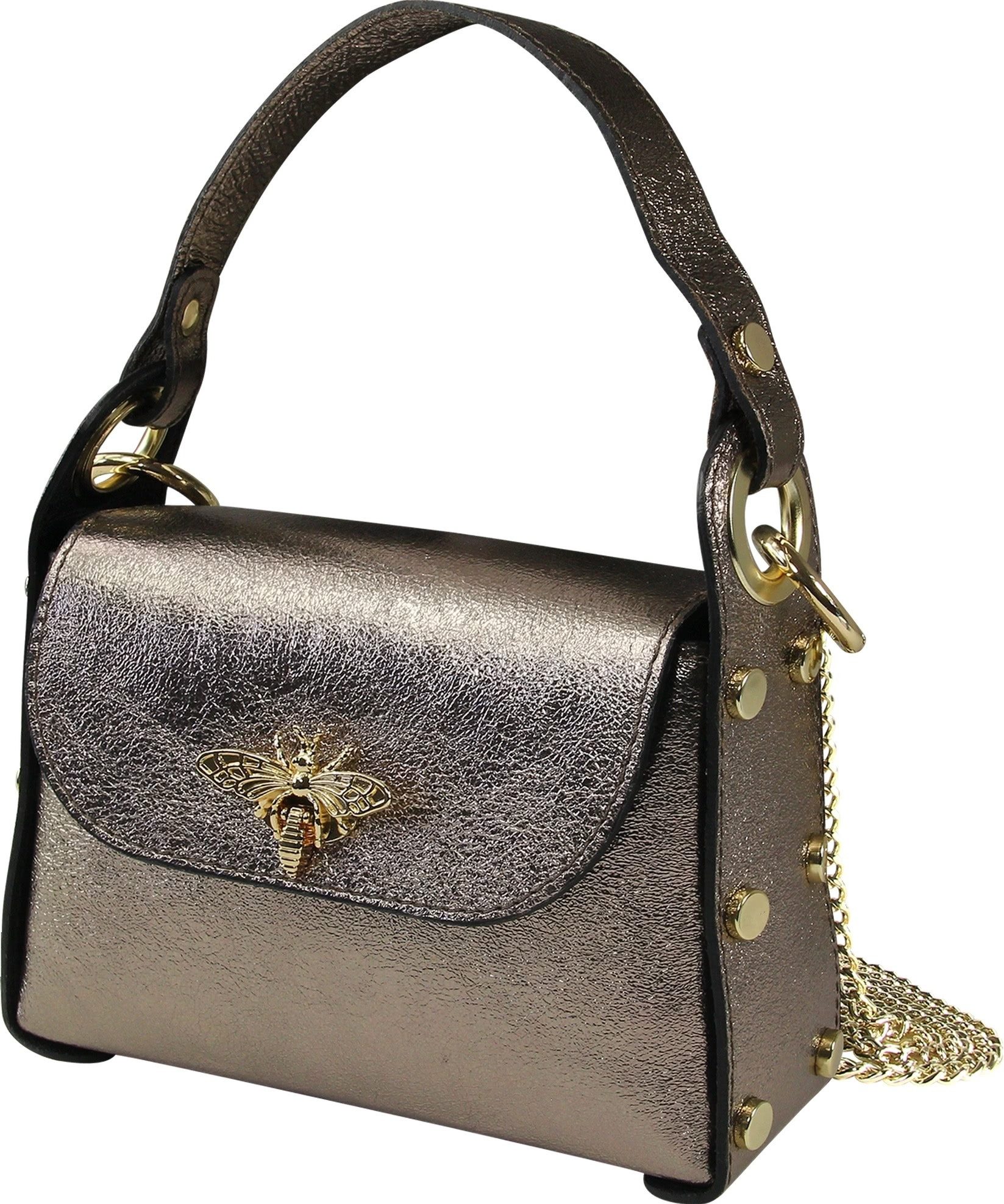 Umhängetasche Toscanto Tasche bronze metallic braun