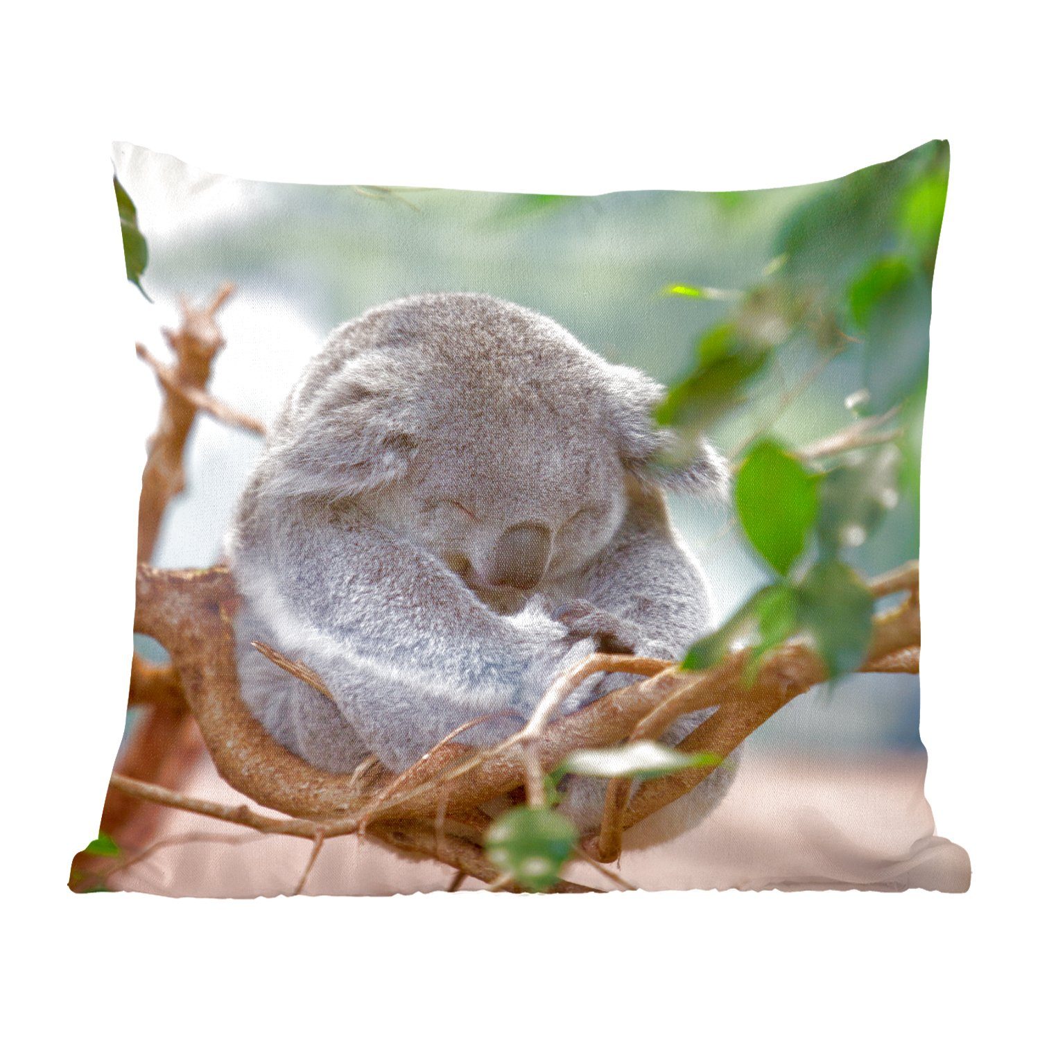 MuchoWow Dekokissen Koala - Äste - Schlaf - Kinder - Jungen - Mädchen, Zierkissen mit Füllung für Wohzimmer, Schlafzimmer, Deko, Sofakissen