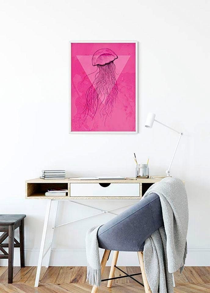 Komar Poster Wohnzimmer Tiere Kinderzimmer, (1 Jellyfish Schlafzimmer, St), Pink