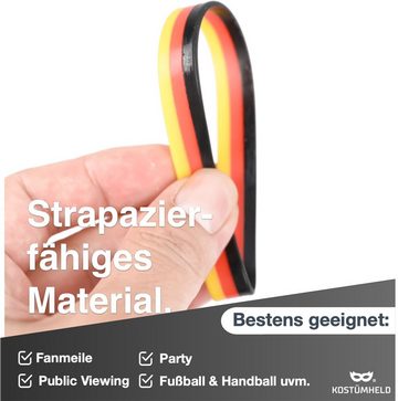 Kostümheld® Armband Set 18x Fanarmband Deutschland Armband Silikonband Fanartikel zu WM und EM (Packung, 18-tlg., 18 Stück), flexible Passform