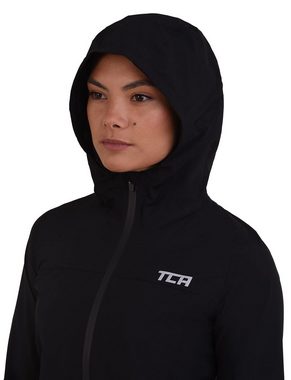 TCA Trainingspullover TCA Damen Regenjacke wasserdicht mit Reißverschlusstaschen - Schwarz (1-tlg)