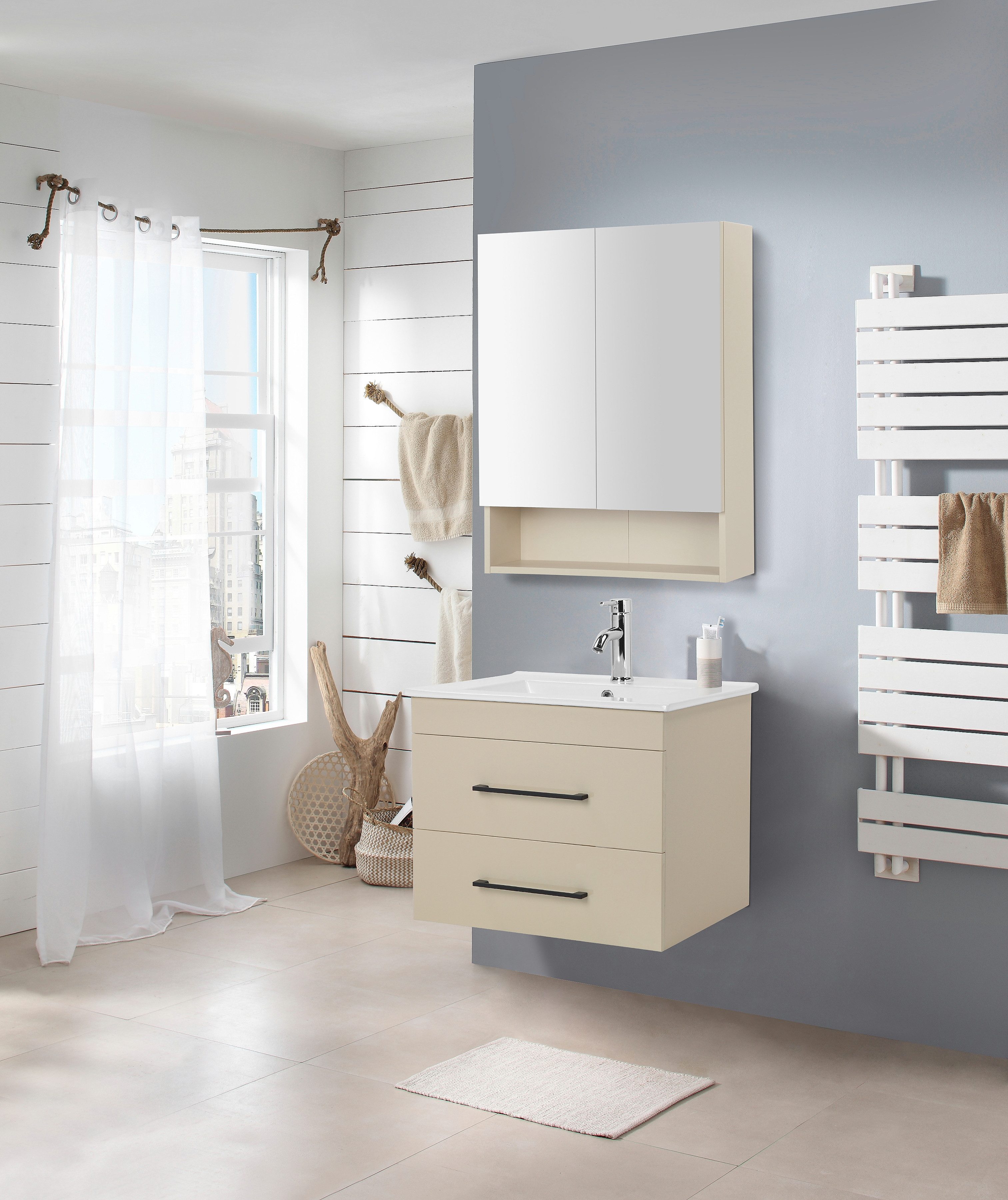 welltime Waschtisch Florenz Badschrank Badmöbel inkl. günstig online kaufen