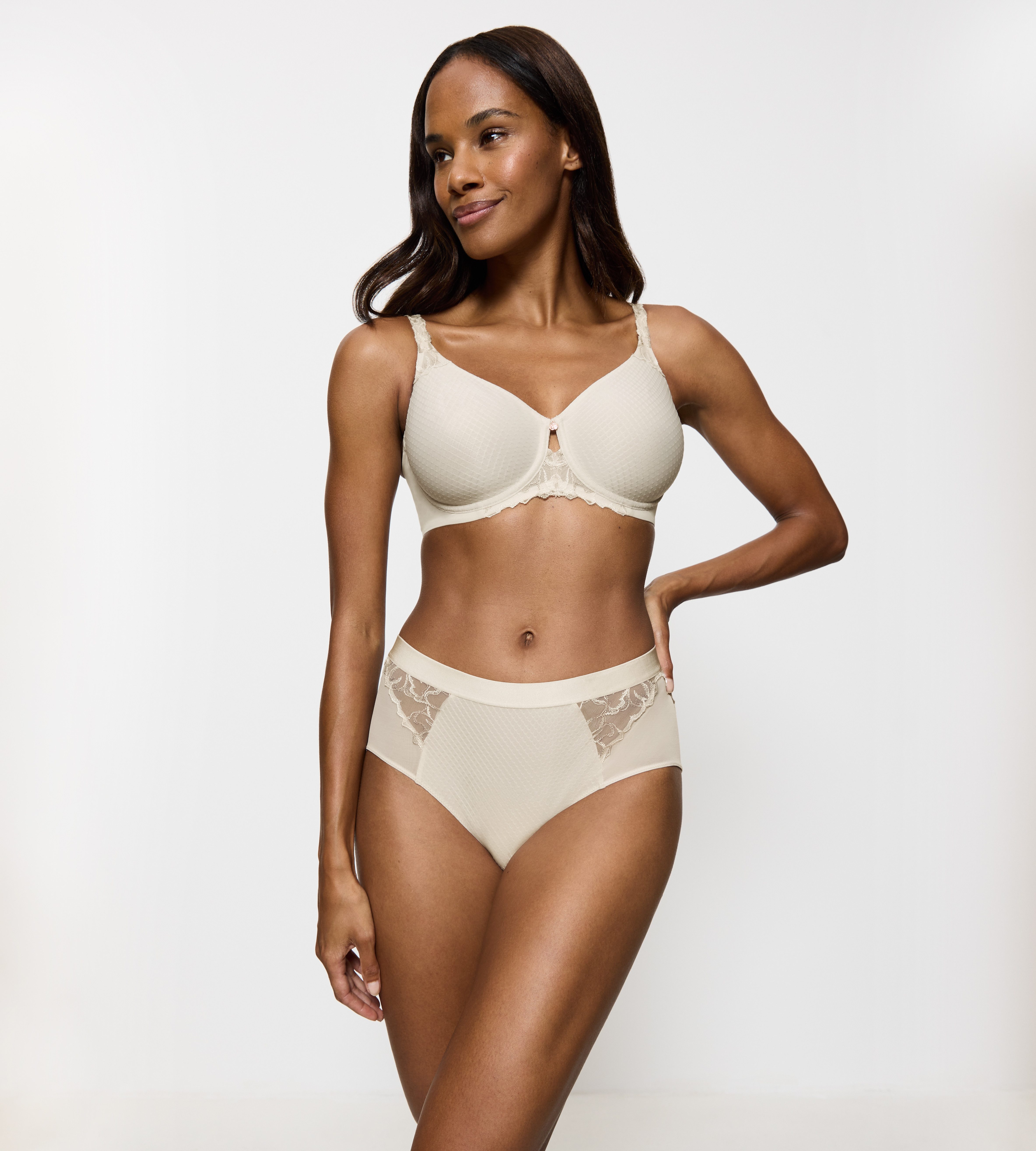 Triumph Maxislip Wild Azalea Florale Spitze, hochgeschnitten, Satin-Einfassung, elastisch