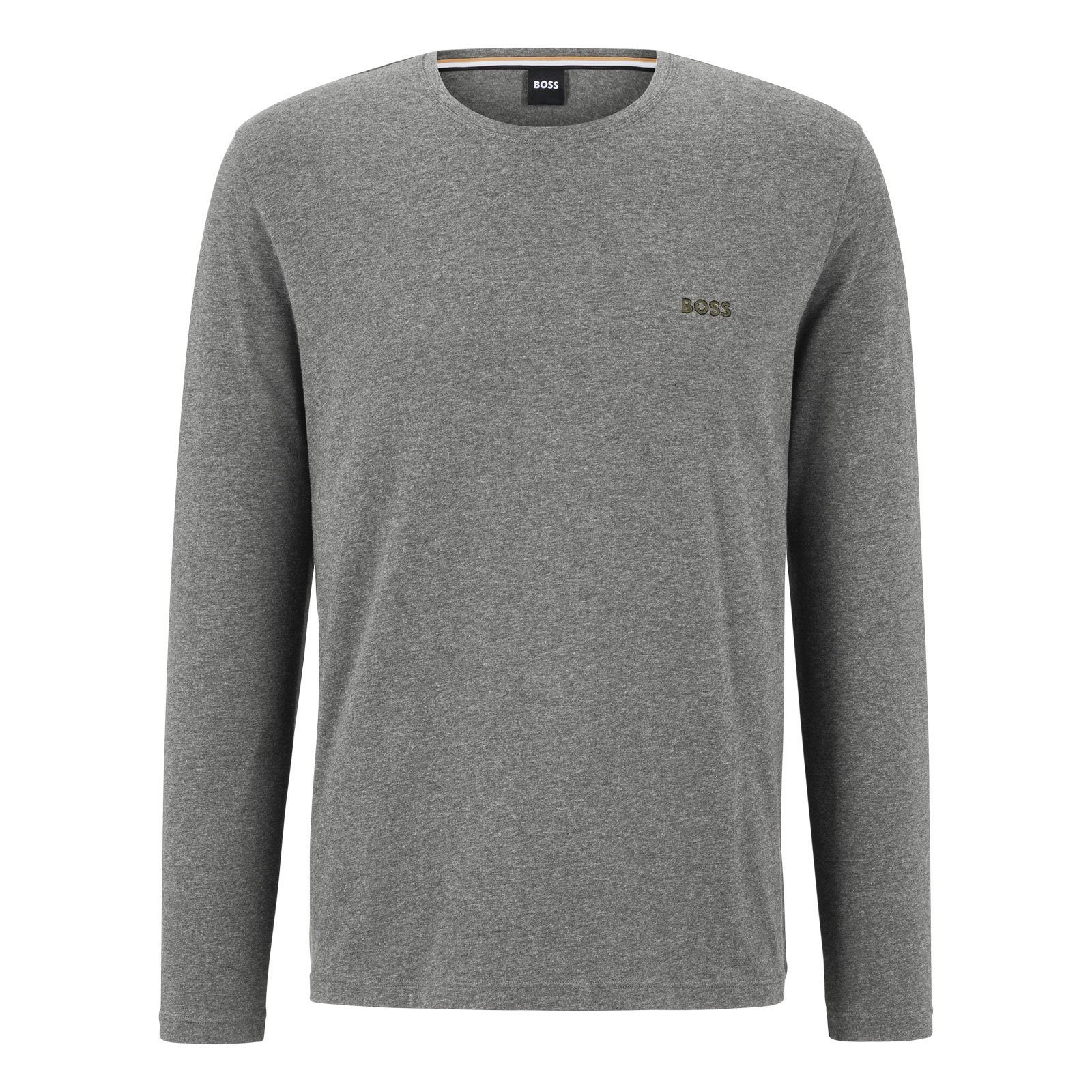 BOSS Langarmshirt Mix&Match LS-Shirt R mit gesticktem Logo auf der Brust 036 medium grey
