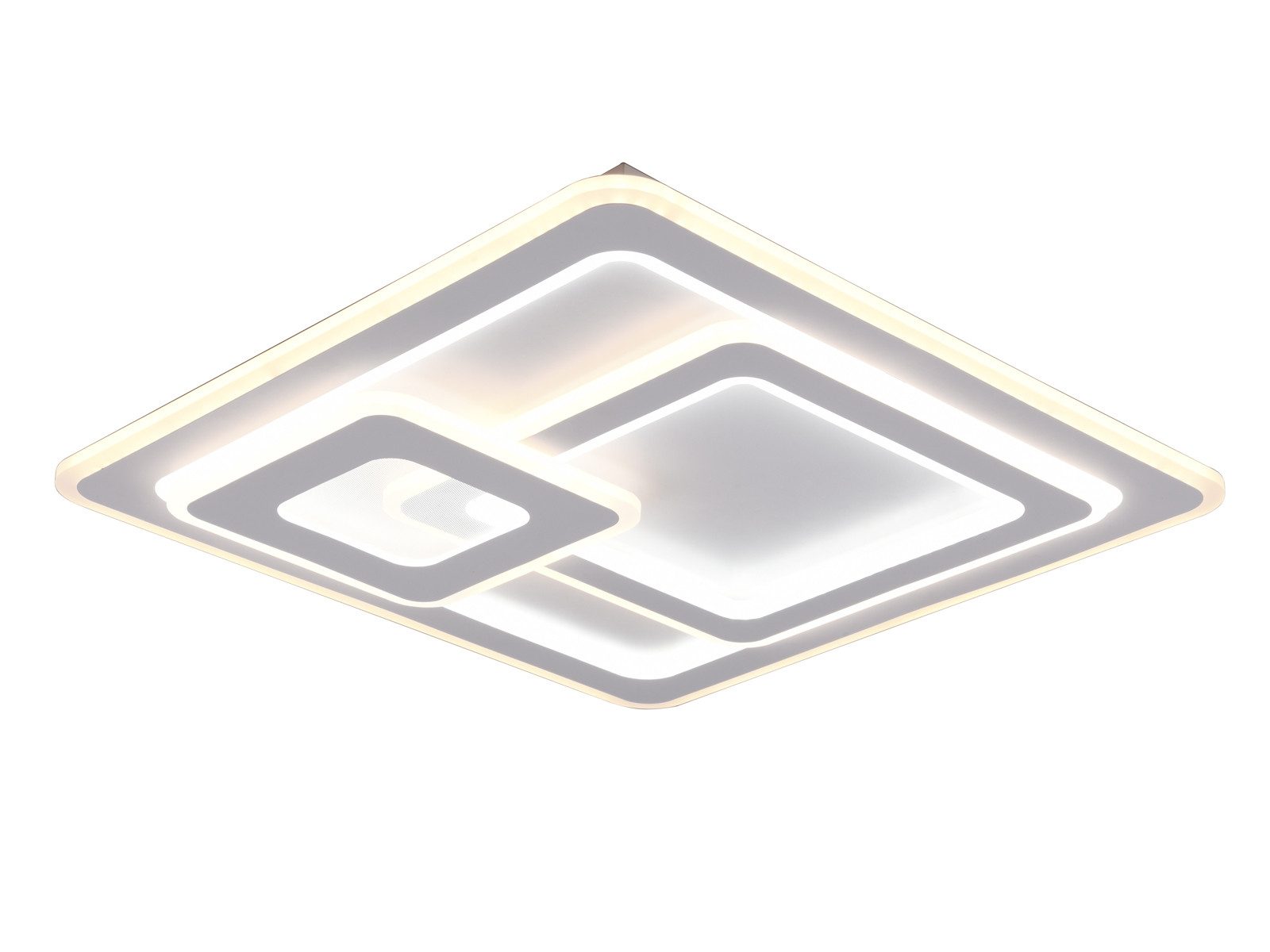 TRIO Leuchten LED Deckenleuchte, Nachtlichtfunktion Memoryfunktion, LED fest integriert, stufenlos dimmbar über Fernbedienung, Warmweiß, Neutralweiß, Tageslichtweiß, Ausgefallene Tageslicht-Lampe aus Metall, Wandleuchte flach, 51cm groß