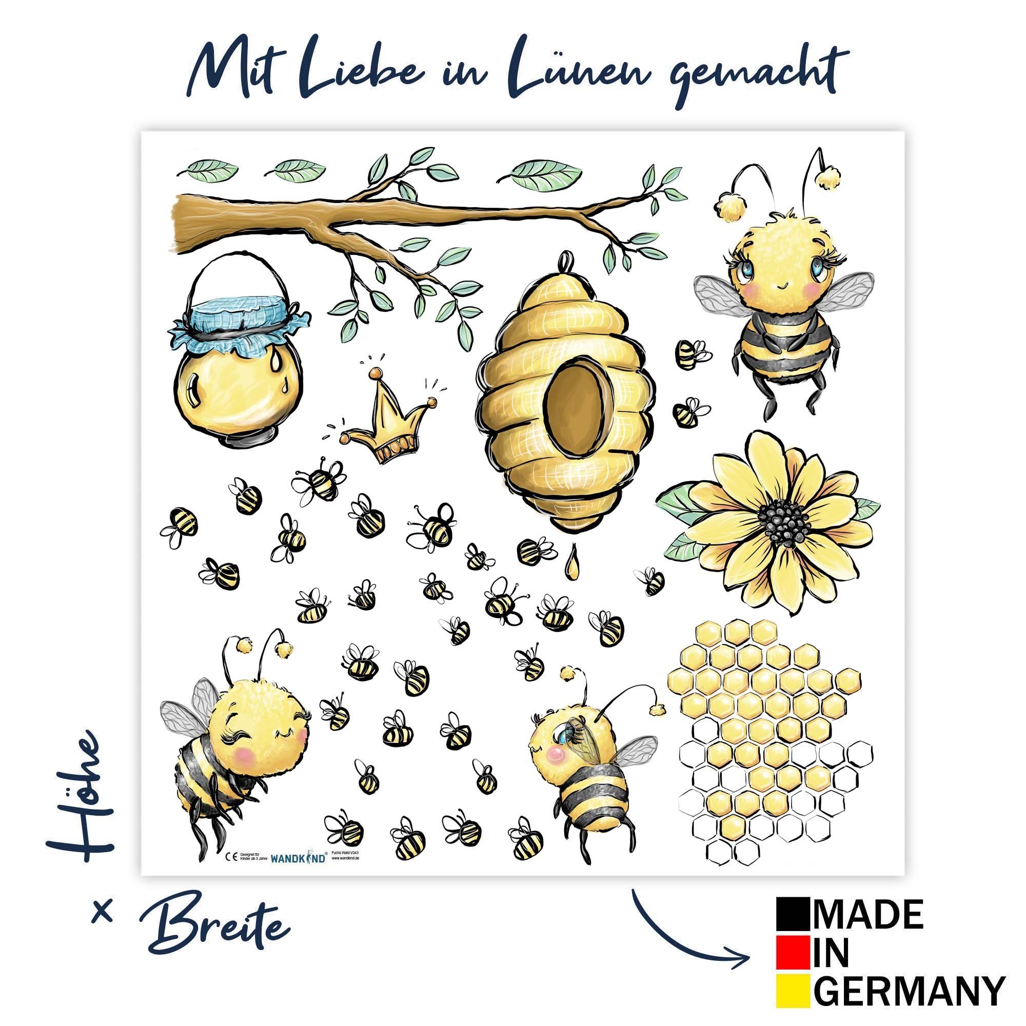 WANDKIND Wandtattoo Bienenstock mit Bienenkönigin V359, günstig online kaufen