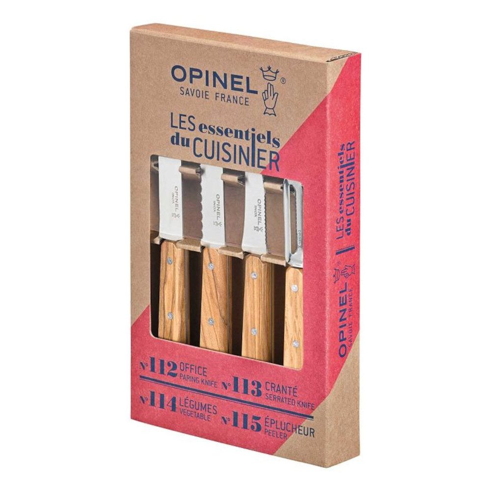 Opinel Universalküchenmesser Opinel Küchenmesser-Set LES ESSENTIELS mit Griffen aus Olivenholz