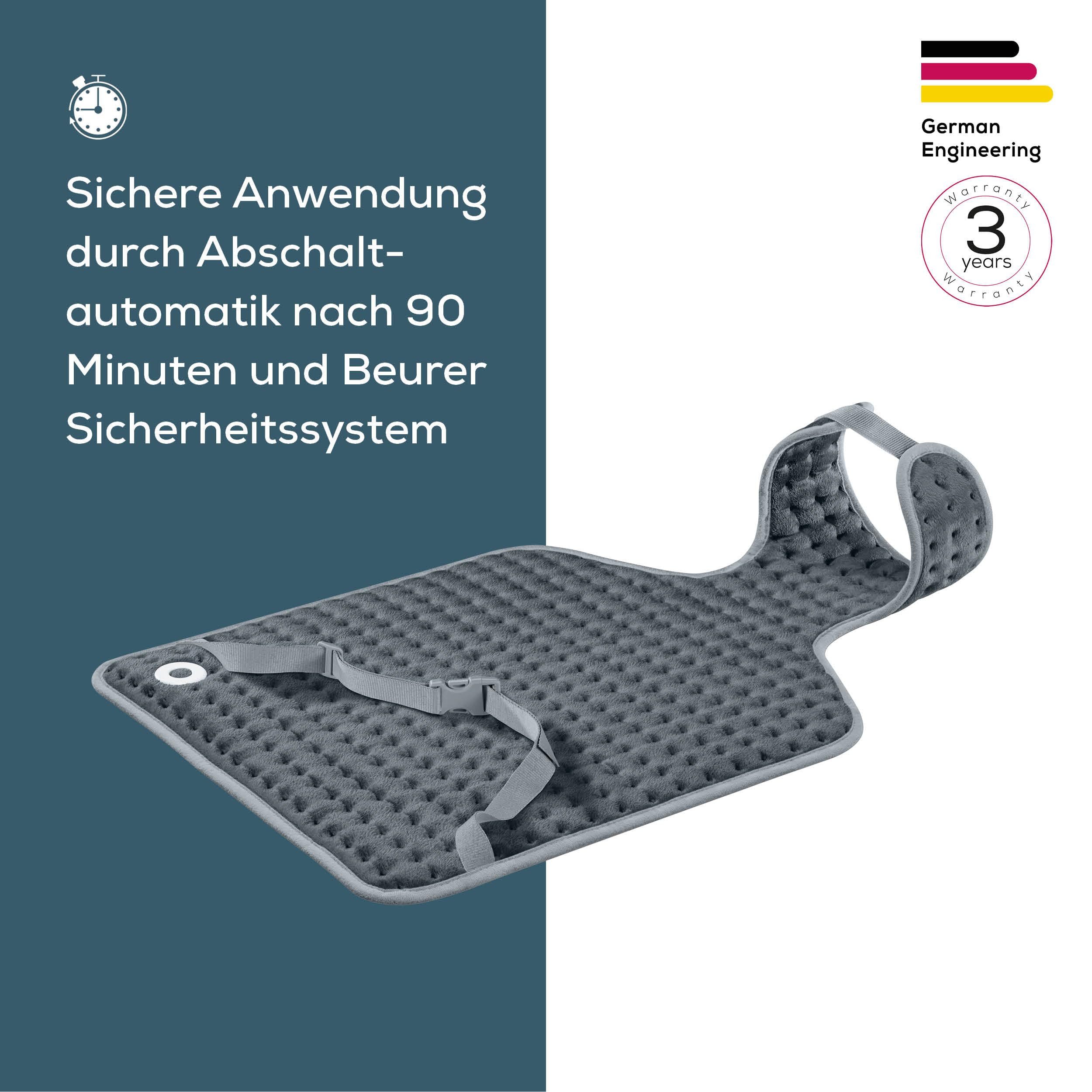 BEURER Heizkissen BEU HK 64, Rü/Na-Heizgerät in modernem Grau