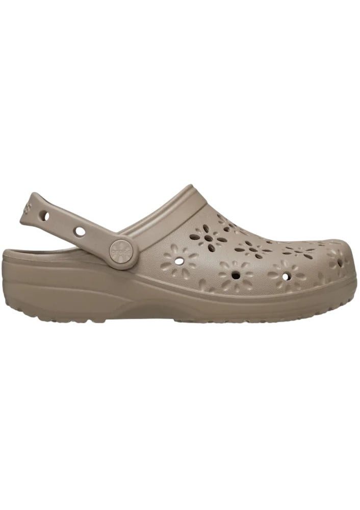 Crocs Sandale Classic Floral Cut Out Clog taupebraun Damen Badeschuh günstig online kaufen