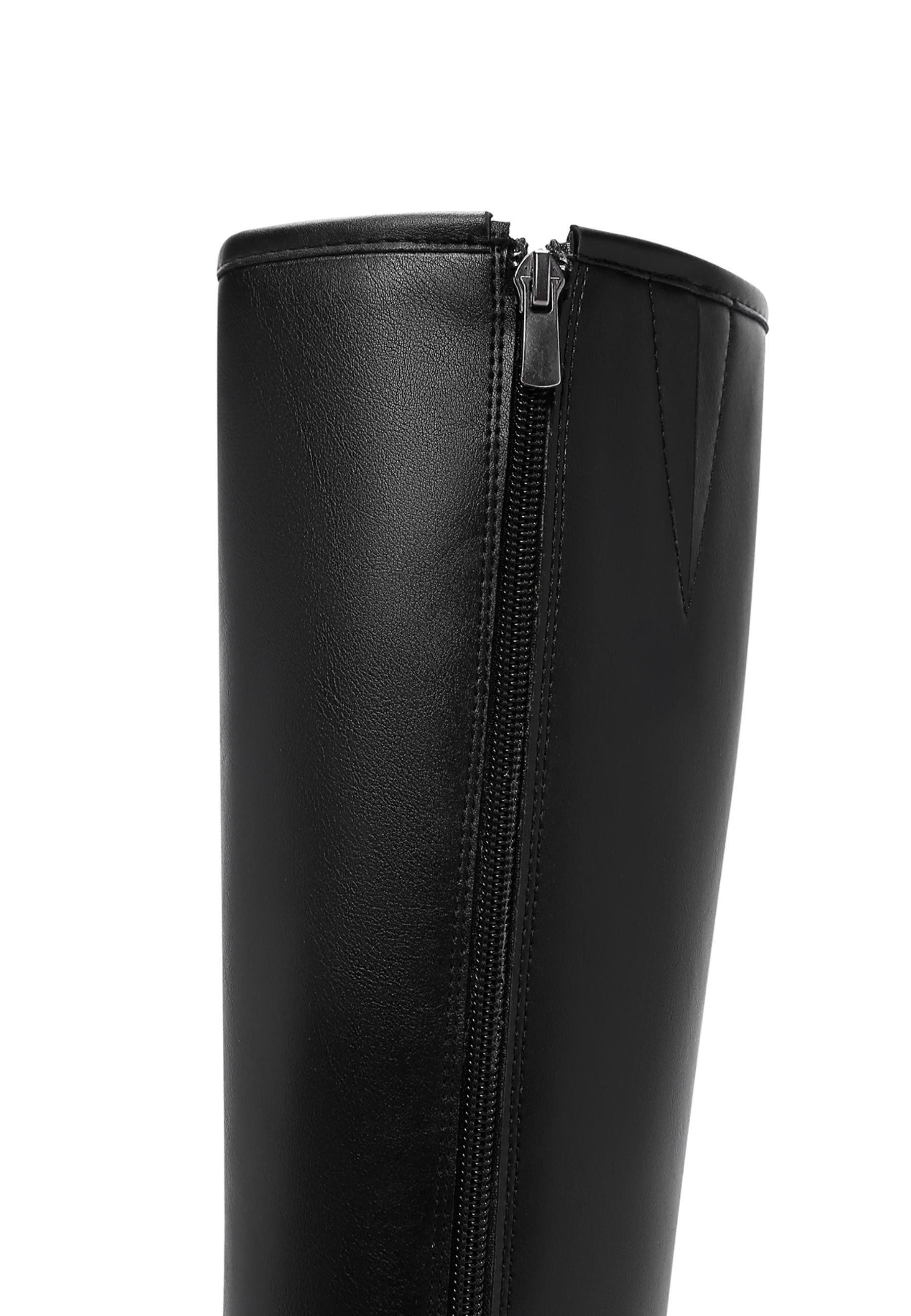 Derimod Absatzstiefel aus Kunstleder Bootsschuh Textilfutter, Thermosohle, Absatz 3,5 cm